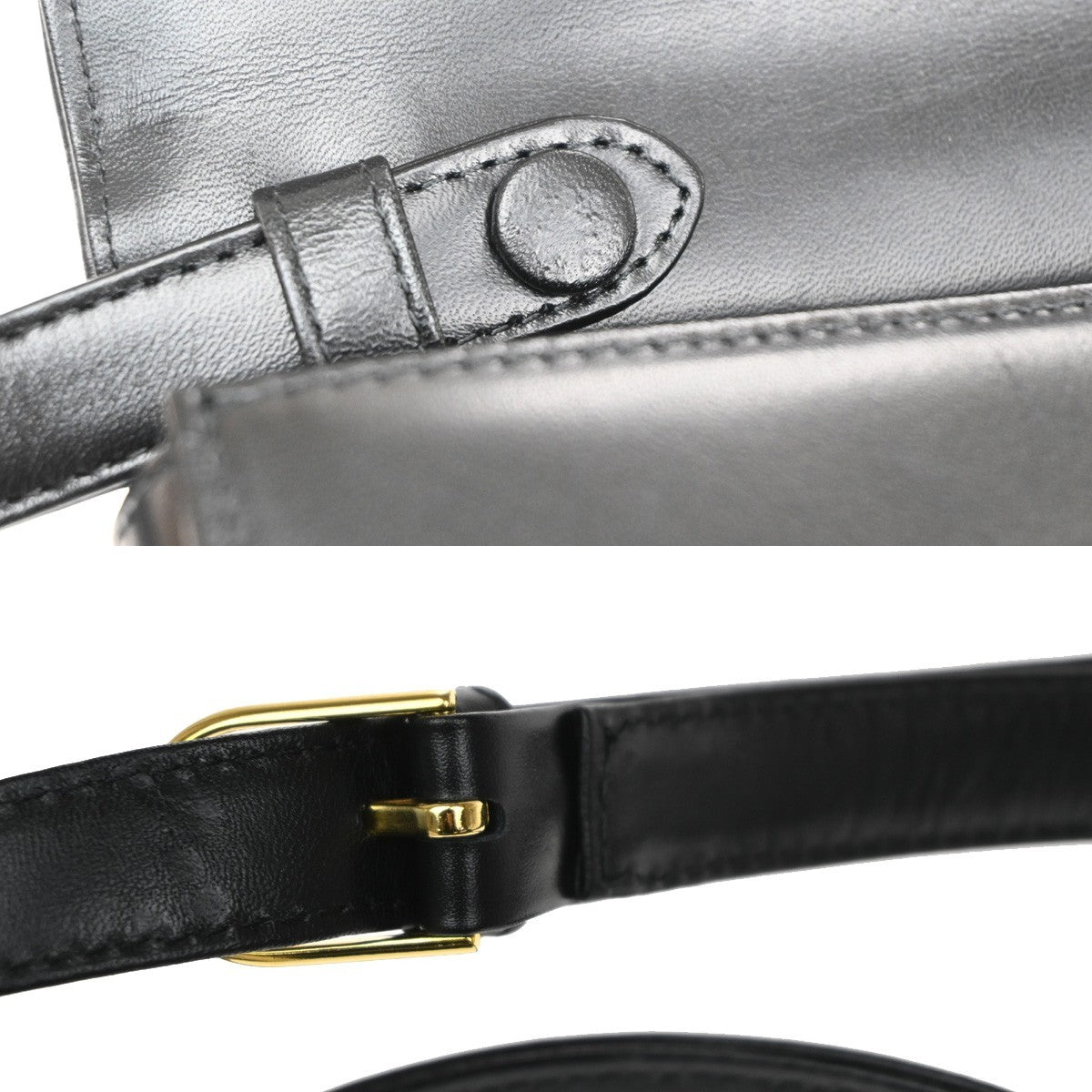 GIVENCHY Logo 2way Shoulder Hand Bag Leather Black GHW Japan 05MA543
