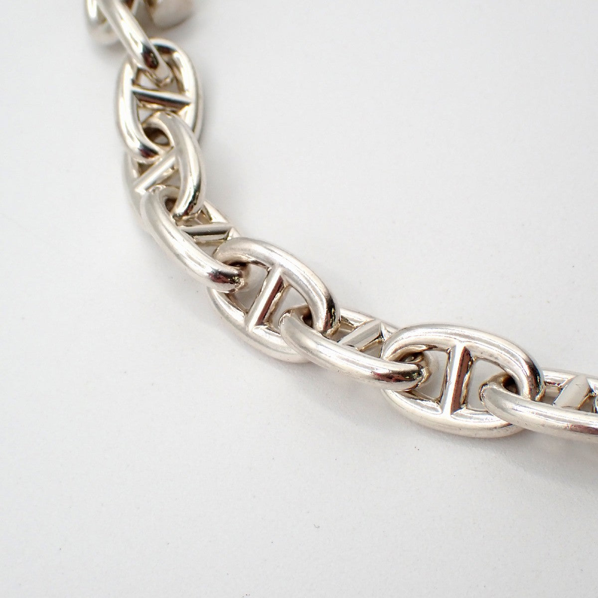 HERMES Logo Chaine D'ancre MM Chain Bracelet  14 Link Ag925 Silver 385LC605