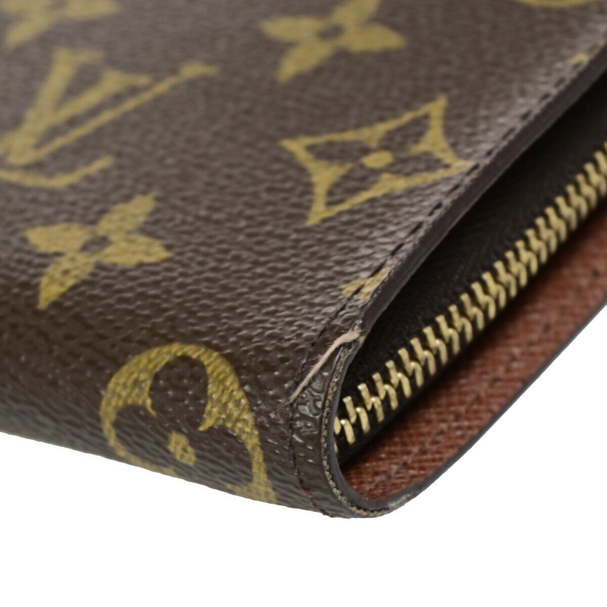 LOUIS VUITTON 3 Set Long Wallet Card Pass Case Monogram Leather Brown 69EB572