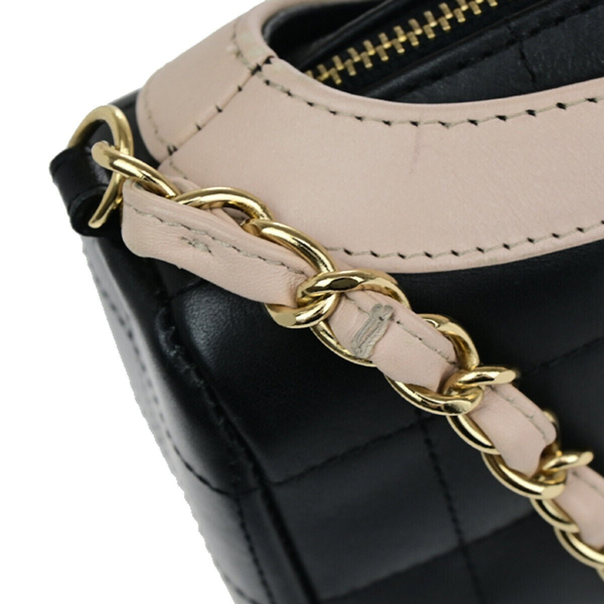 CHANEL CC Girl Jacket Motif Chocolate Bar Chain Shoulder Bag Leather BK 865RK055