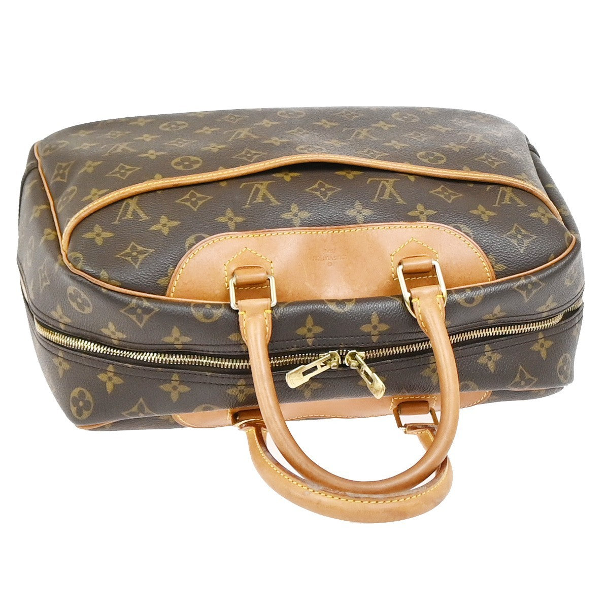 LOUIS VUITTON LV Logo Deauville Hand Bag Monogram Leather Brown M47270 72YJ050