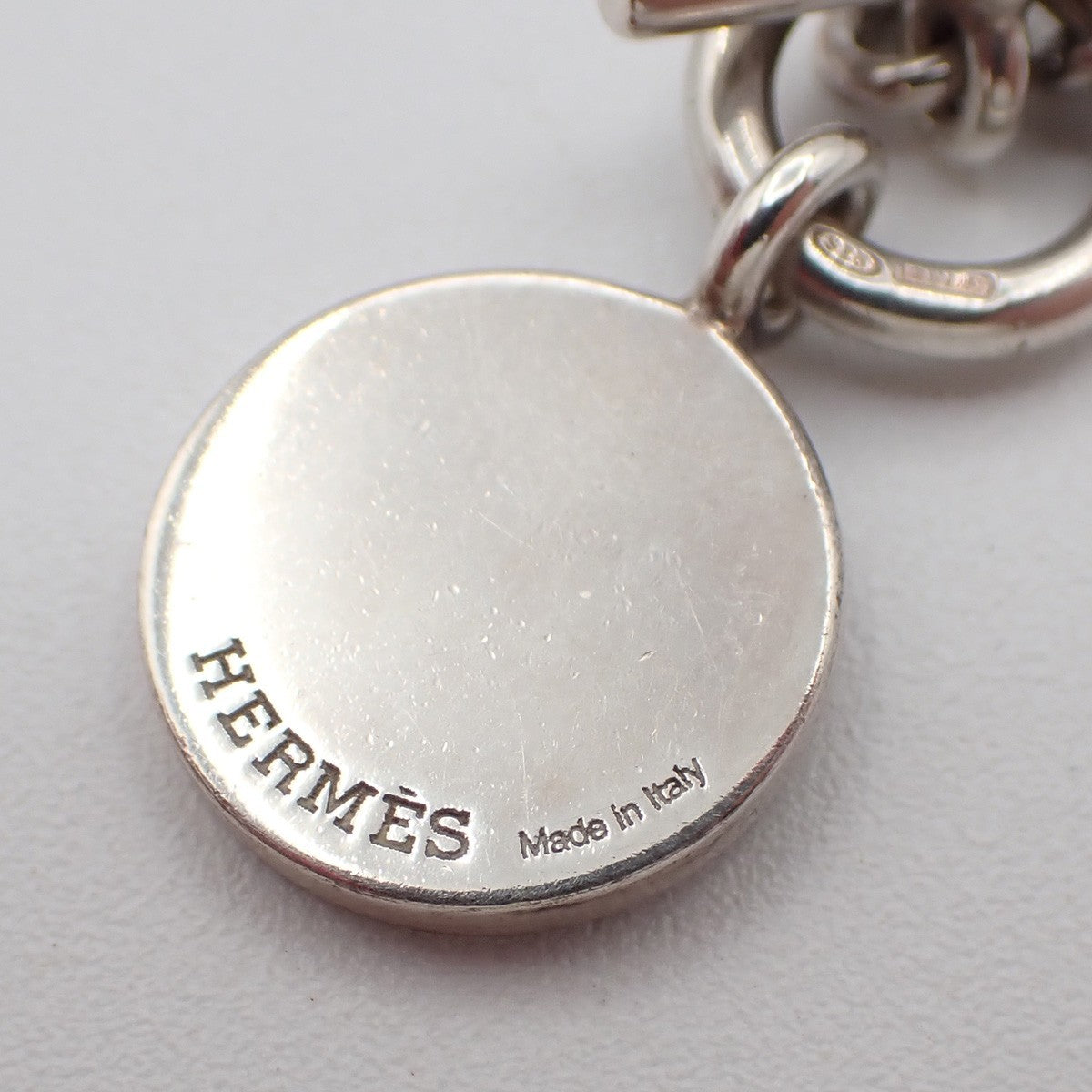 HERMES Amulettes Ex-Libris Pendant Necklace Sellier Silver 925 Italy 77LC635