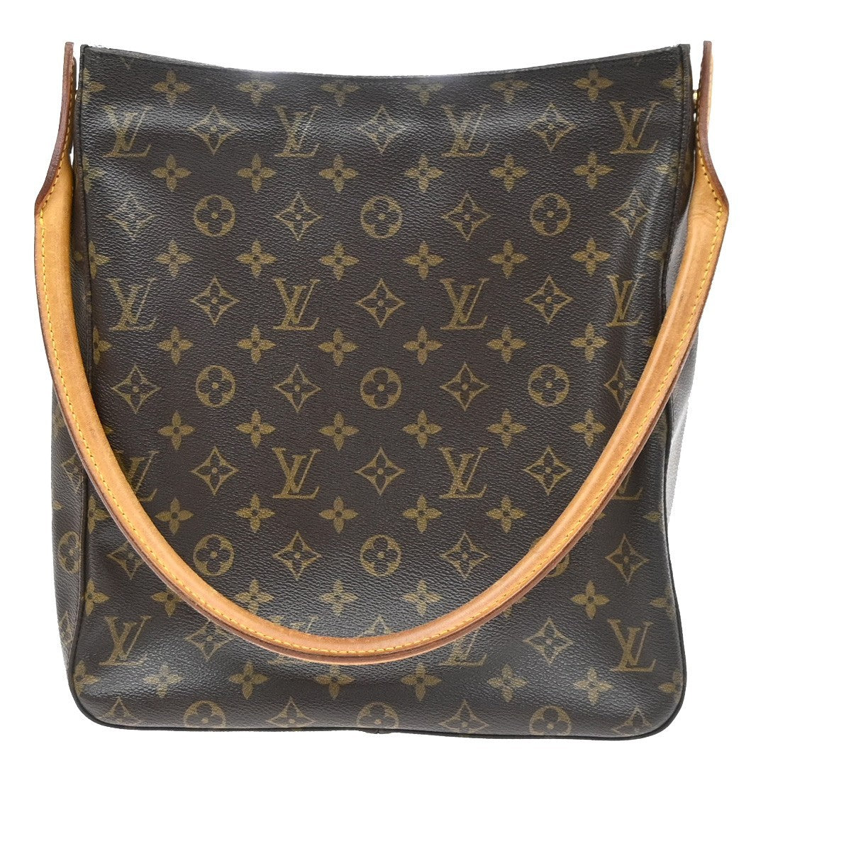 LOUIS VUITTON Logo Looping GM Shoulder Bag Monogram Leather USA M51145 85YJ277
