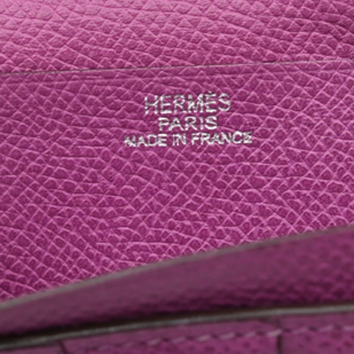 HERMES Logos Bearn Long Bifold Wallet Purse ▢I Veau Epsom Leather Purple 81RJ834