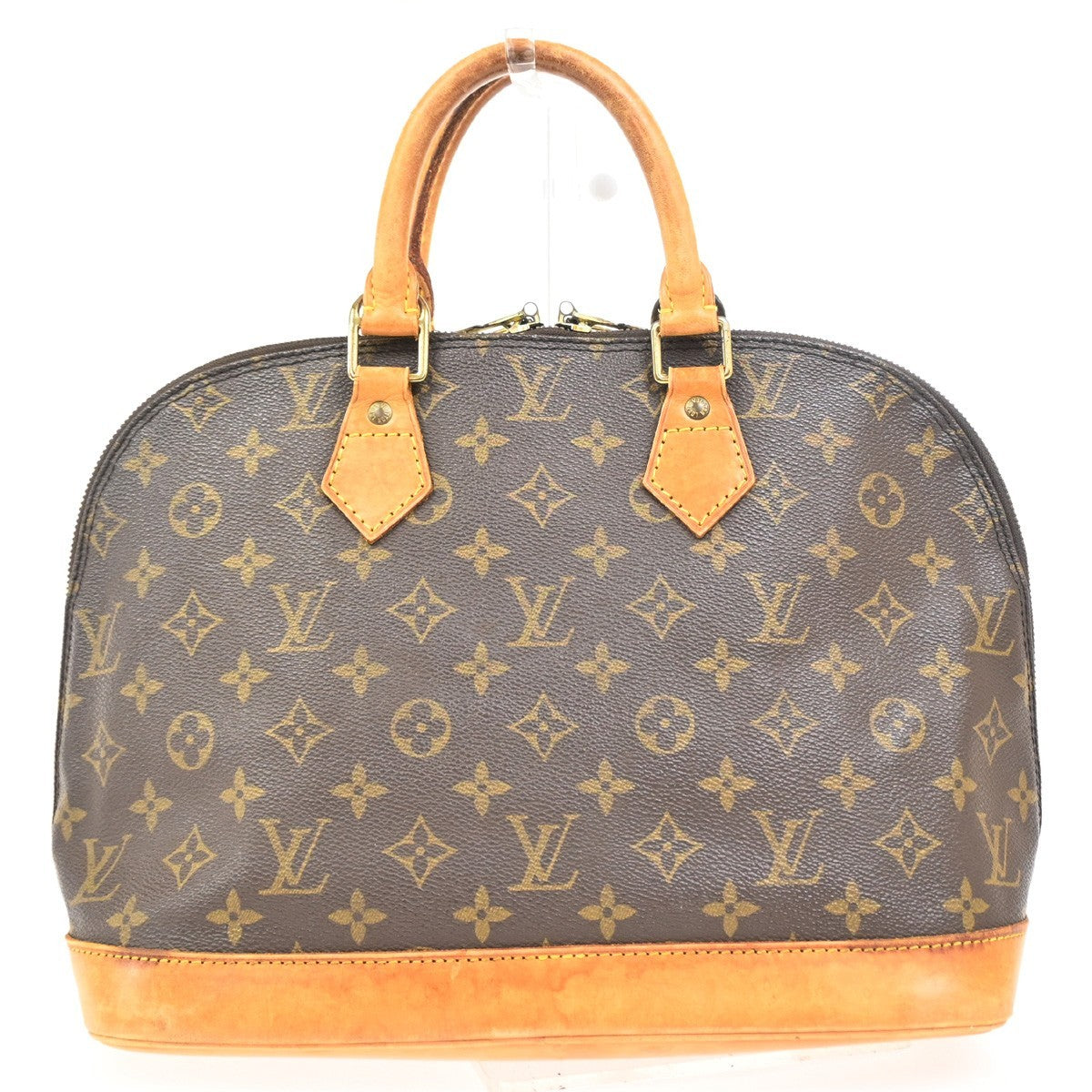 LOUIS VUITTON LV Logo Alma Hand Bag Monogram Leather Brown France M51130 33SA032