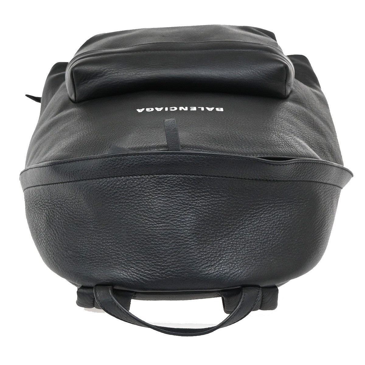 BALENCIAGA Logo Everyday Backpack Bag Leather Black SHW Italy 50RL527