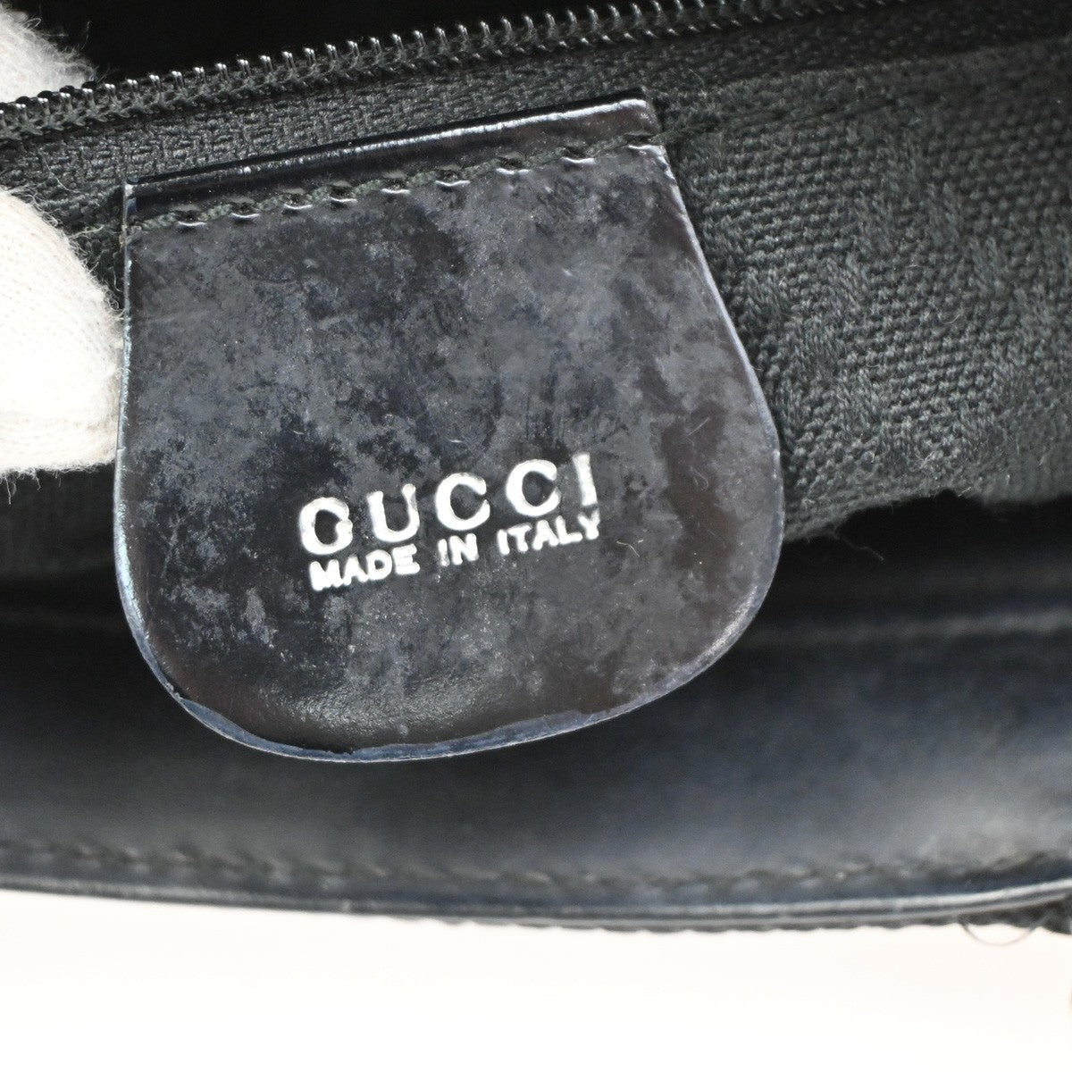 GUCCI Logo Bamboo 2Way Shoulder Hand Bag Canvas Leather Black SHW 67DA175
