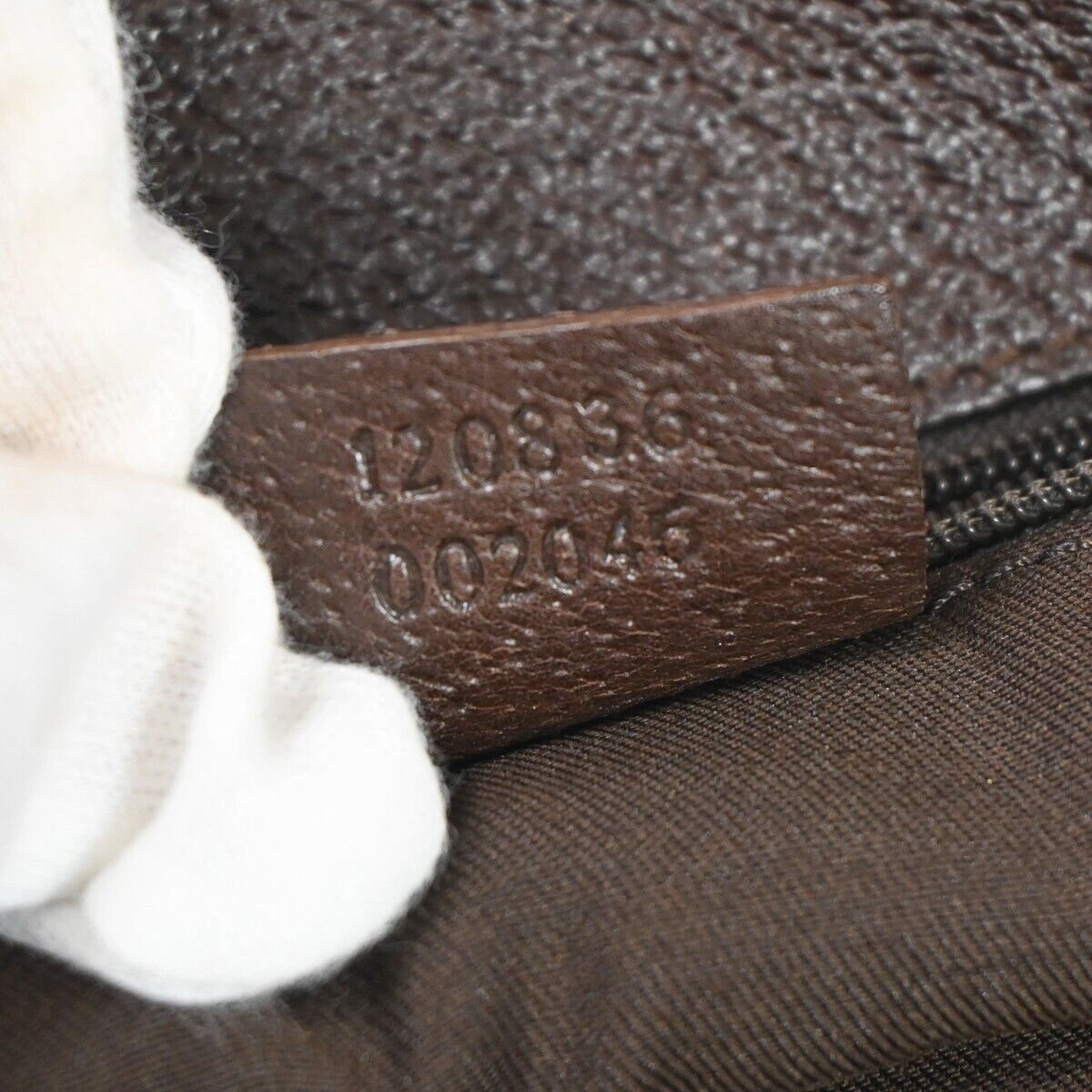 GUCCI Logo GG Pattern Shoulder Bag Canvas Leather Brown Silver Italy 61ED285