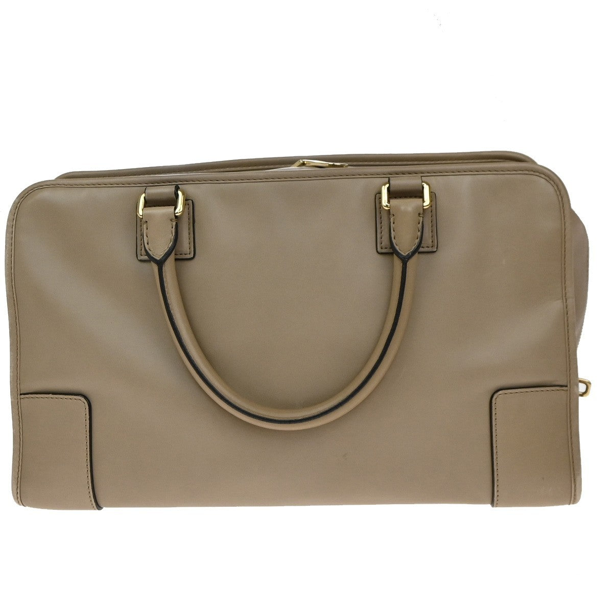 LOEWE Logo Anagram Amazona Hand Bag Leather Beige GHW Spain 21EG085