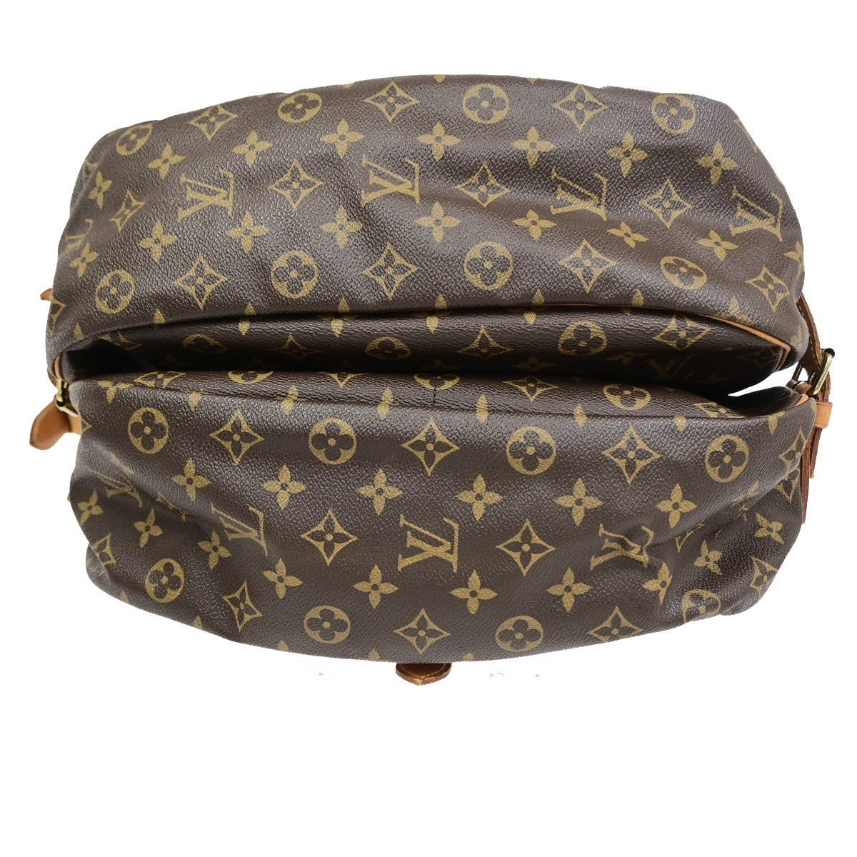 LOUIS VUITTON Logo Saumur 30 Shoulder Bag Monogram Leather Brown M42256 73CB038