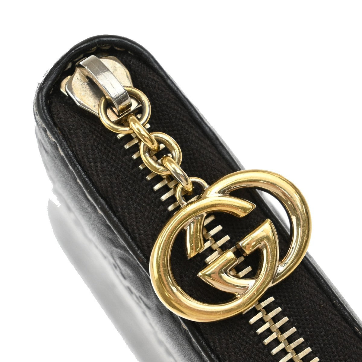 GUCCI Logo Guccissima GG Pattern Long Zipper Wallet Leather Brown 67EF918
