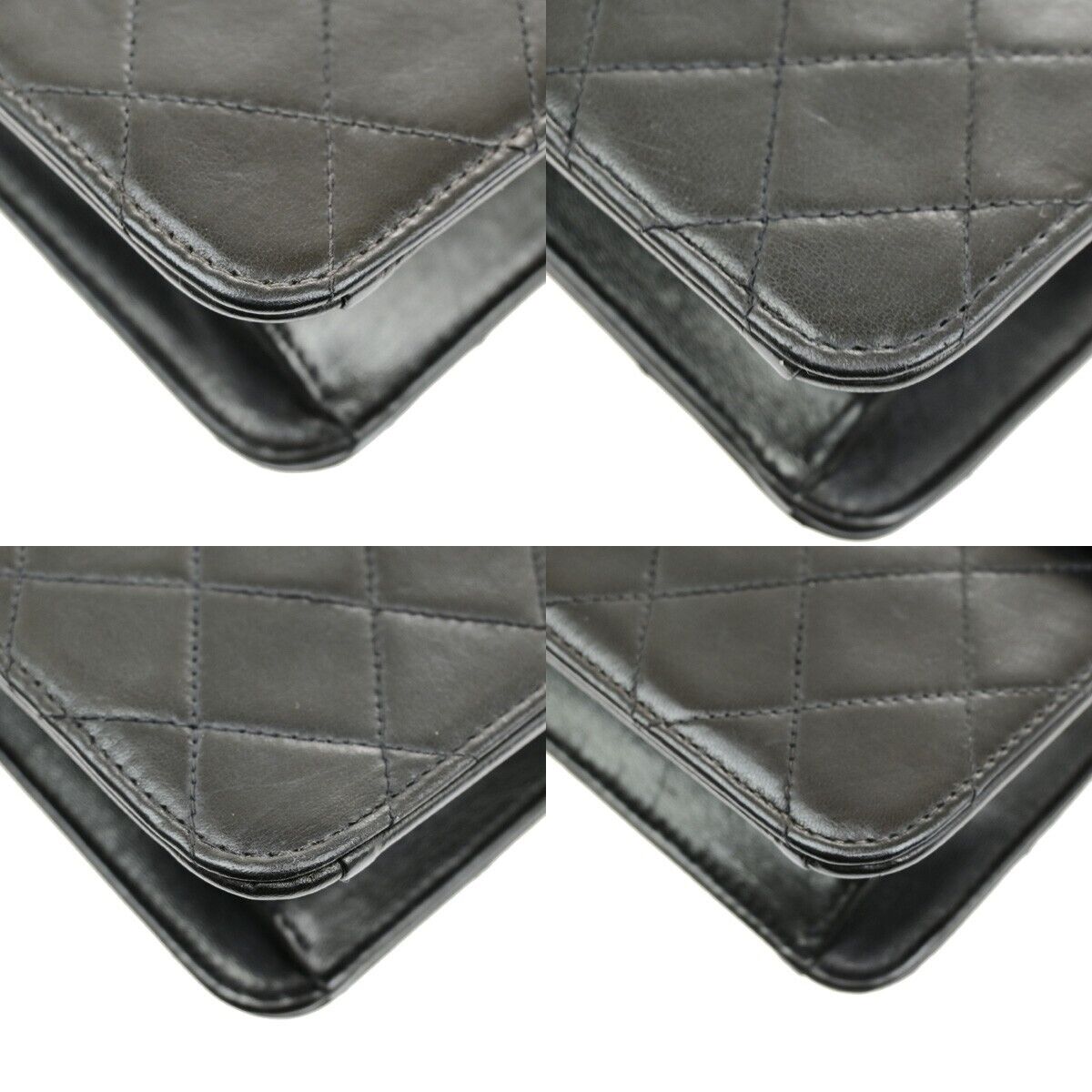 CHANEL Matelasse Single Flap Chain Shoulder Bag Leather Black Vintage 652RK871