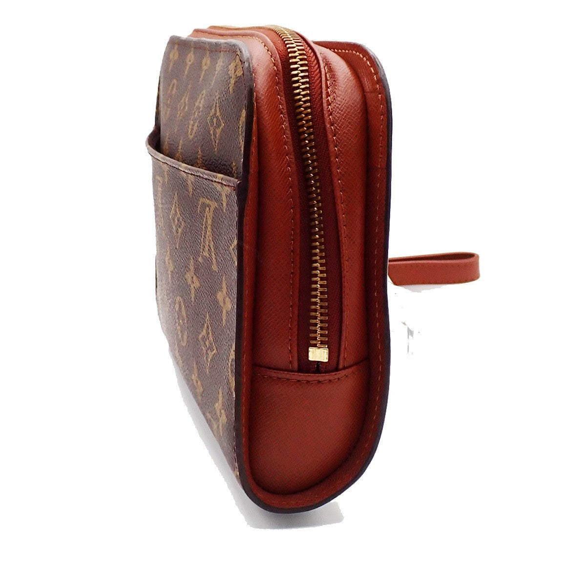 LOUIS VUITTON Orsay Clutch Hand Bag Monogram Leather Brown France M51790 69AA196