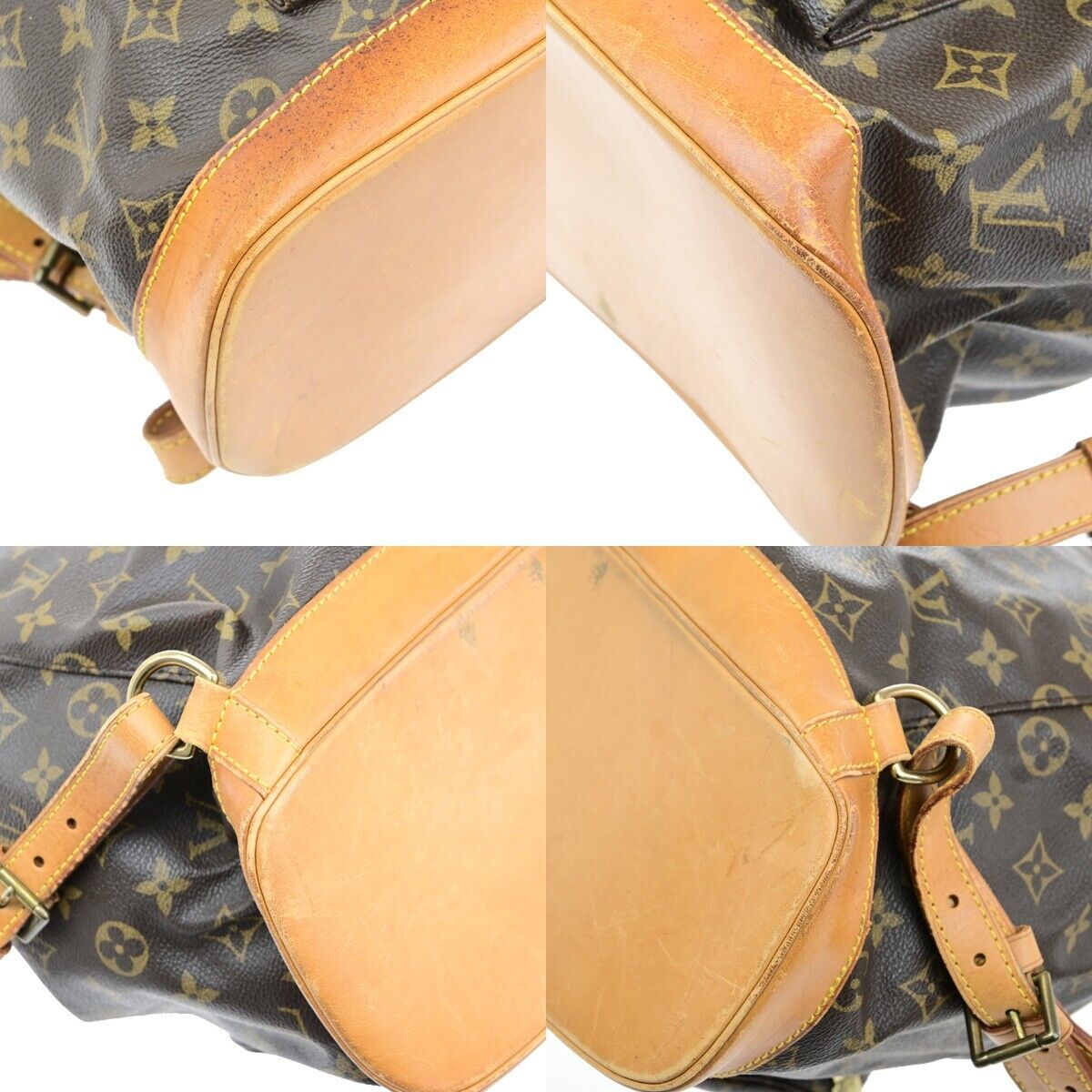 LOUIS VUITTON Montsouris GM Backpack Bag Monogram Leather Brown M51135 18ED898