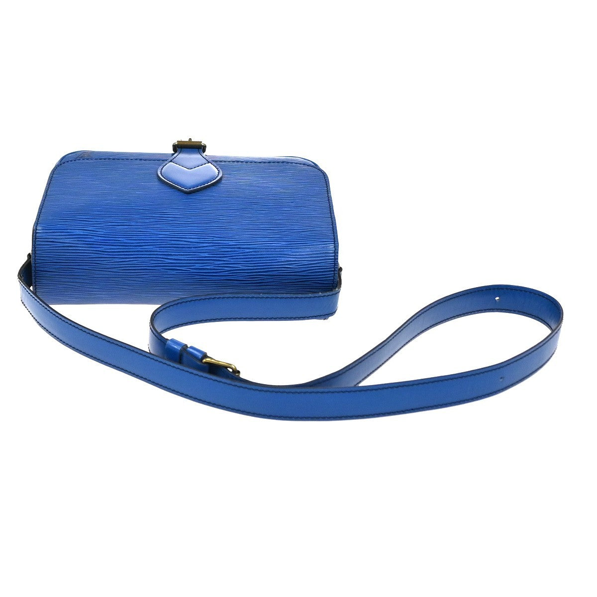 LOUIS VUITTON LV Cartouchiere Shoulder Bag Epi Leather Blue Gold M52245 77YJ046