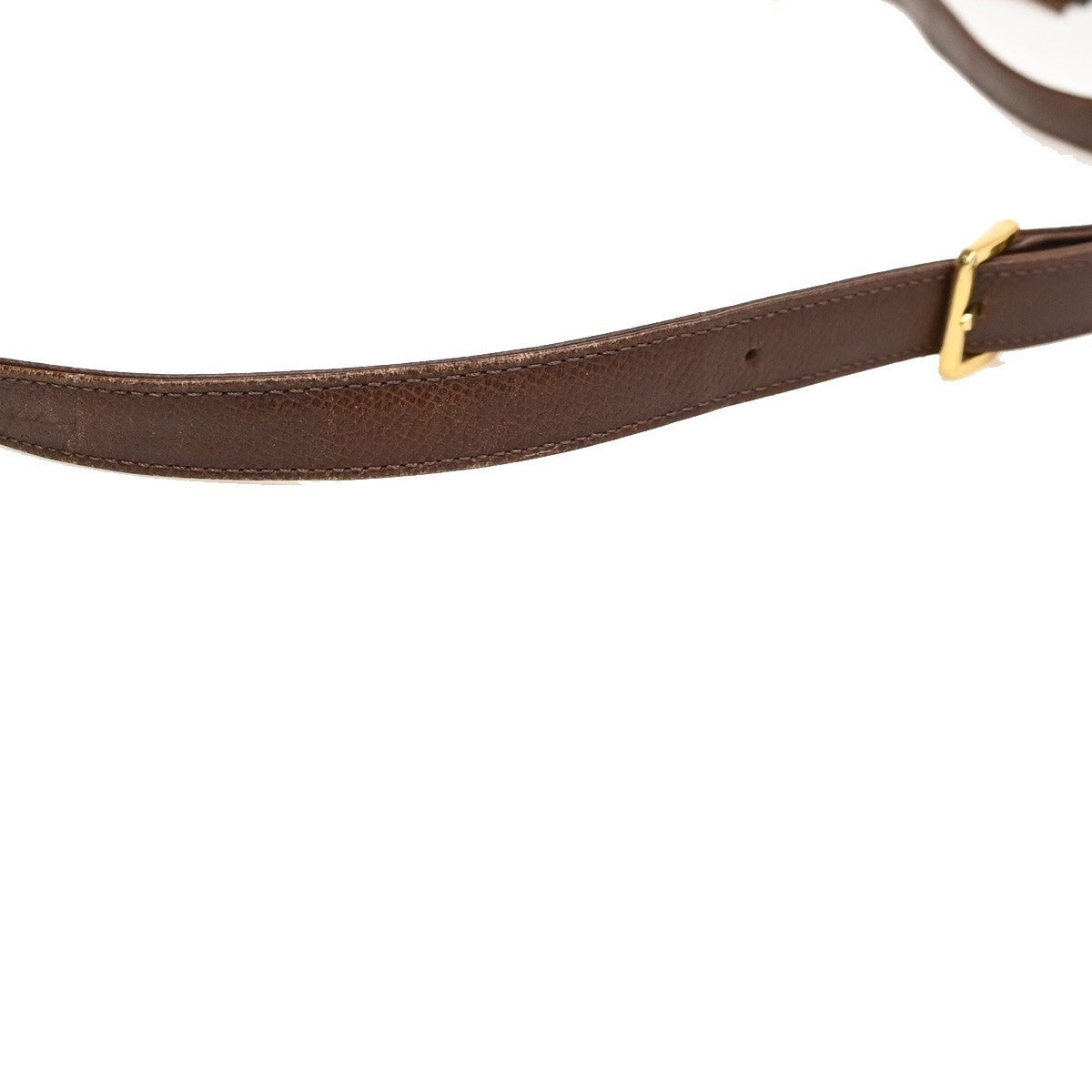 VALENTINO GARAVANI VLTN Logo Tassel Charm Shoulder Bag Leather Brown GHW 63ZA217