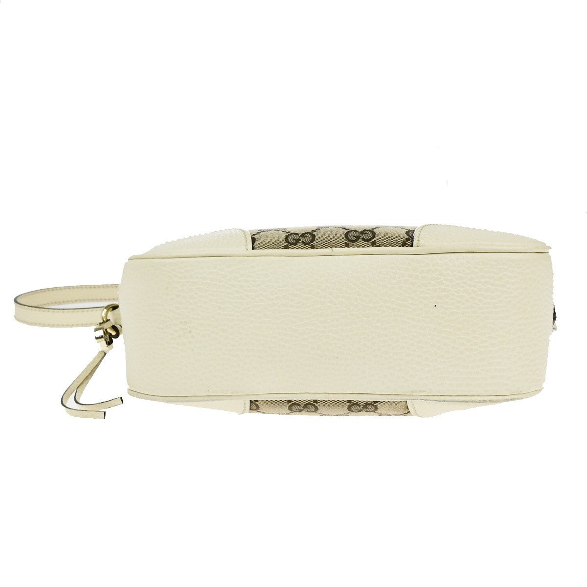 GUCCI Logo GG Pattern Mini Shoulder Bag Canvas Leather Brown White GHW 12KB579