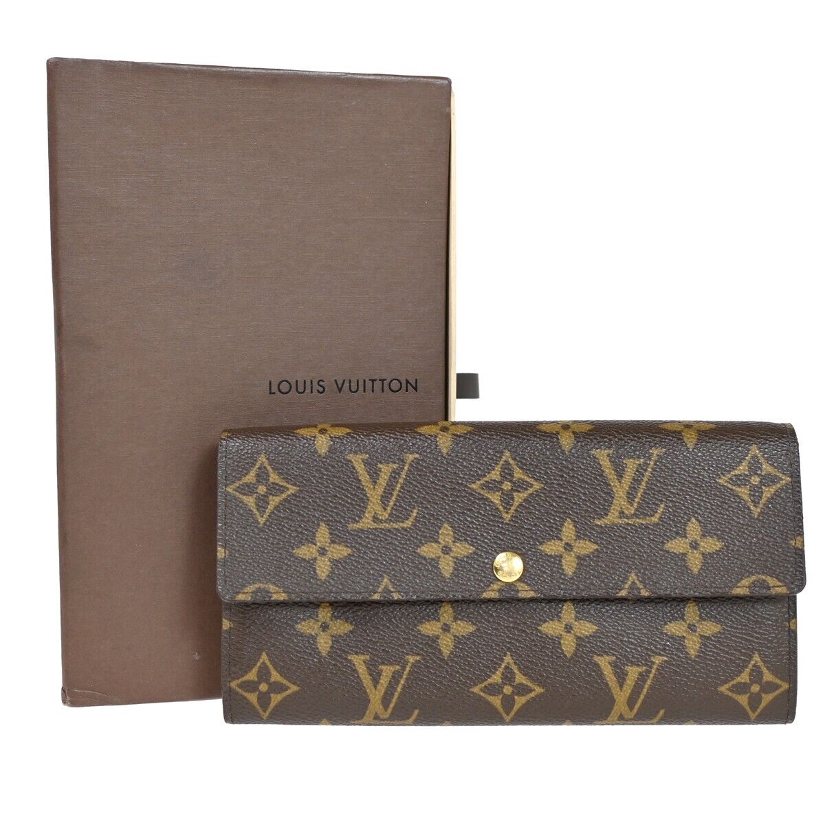 LOUIS VUITTON Sarah Long Bifold Wallet Monogram Fleuri Brown Rose M60232 34HB364