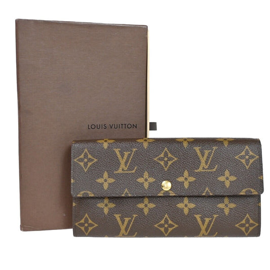 LOUIS VUITTON Sarah Long Bifold Wallet Monogram Fleuri Brown Rose M60232 34HB364