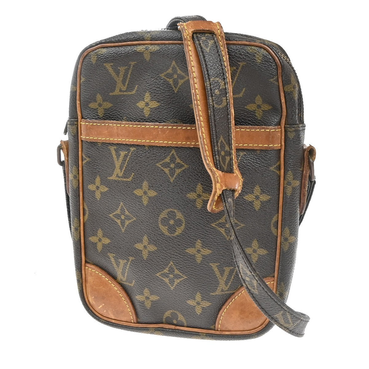 LOUIS VUITTON Danube Shoulder Bag Monogram Leather Brown France M45266 64MA169