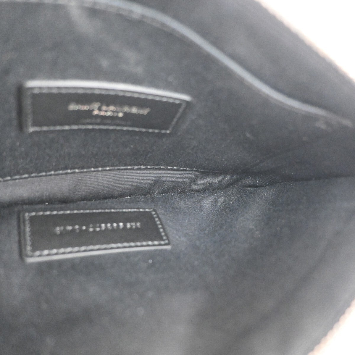 SAINT LAURENT YSL Logo Pouch Bag Leather Black SHW 69EE497