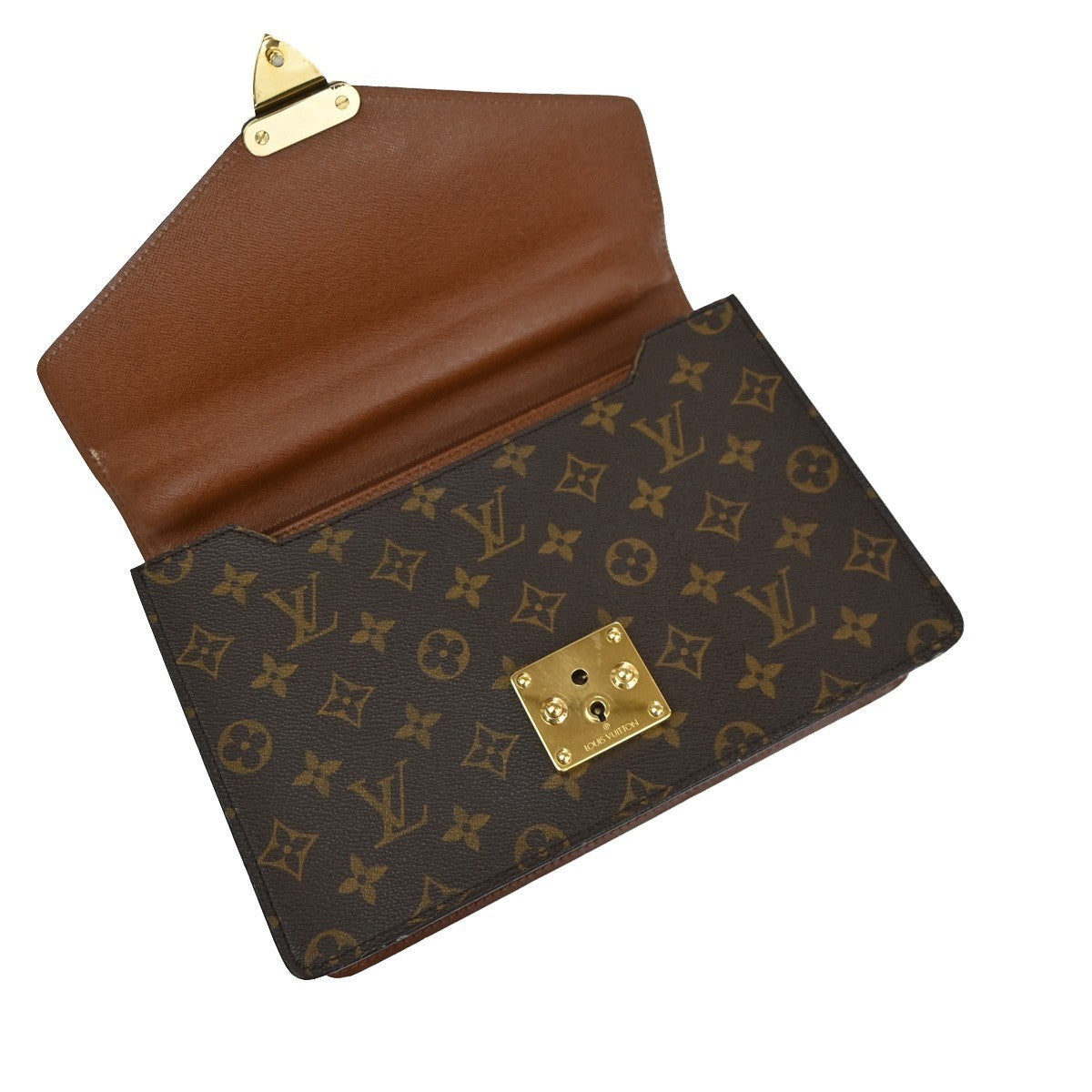 LOUIS VUITTON Concorde Hand Bag Monogram Leather Brown France M51190 82MA626