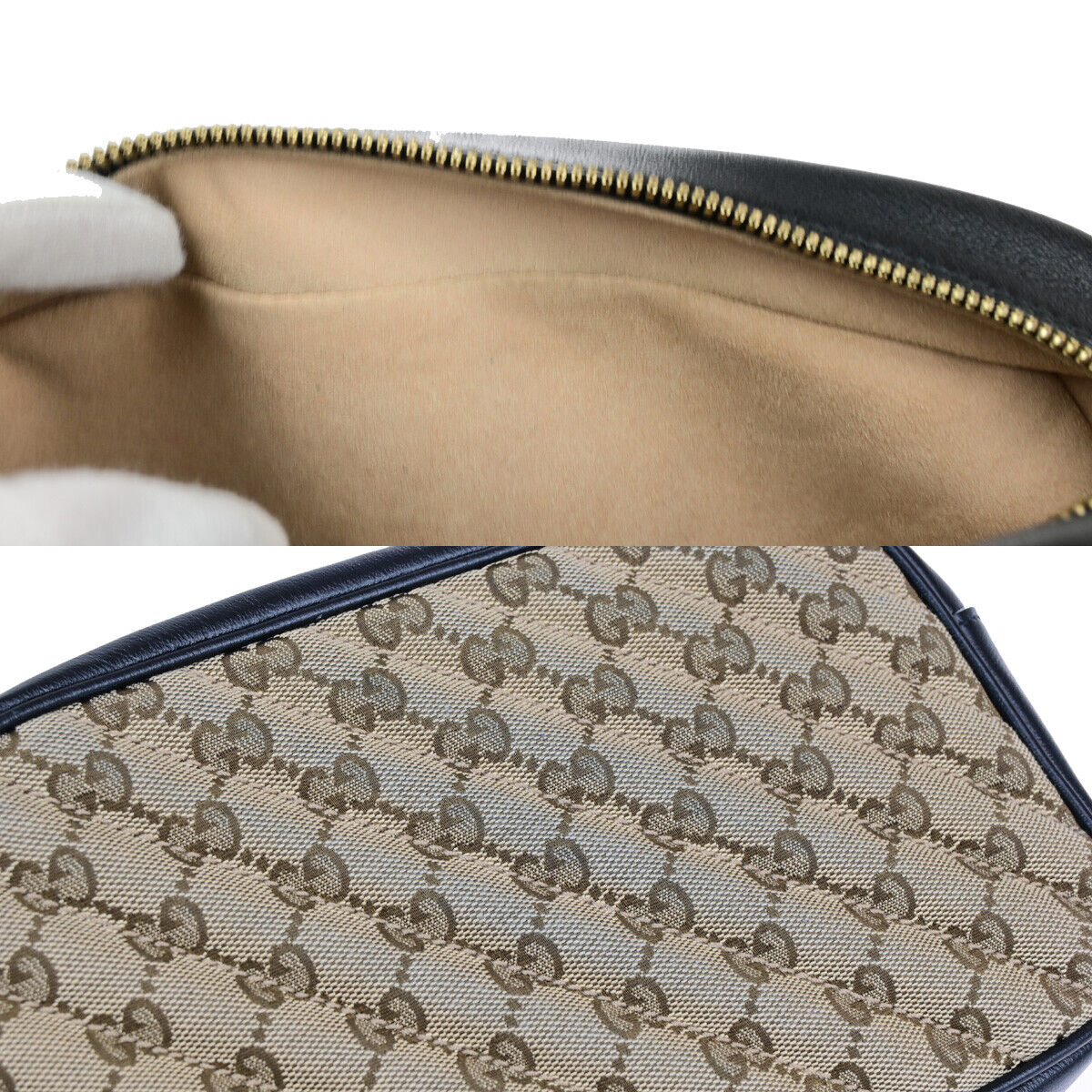 GUCCI Marmont GG Pattern Chain Shoulder Bag Canvas Leather BN BK GHW 673RK031