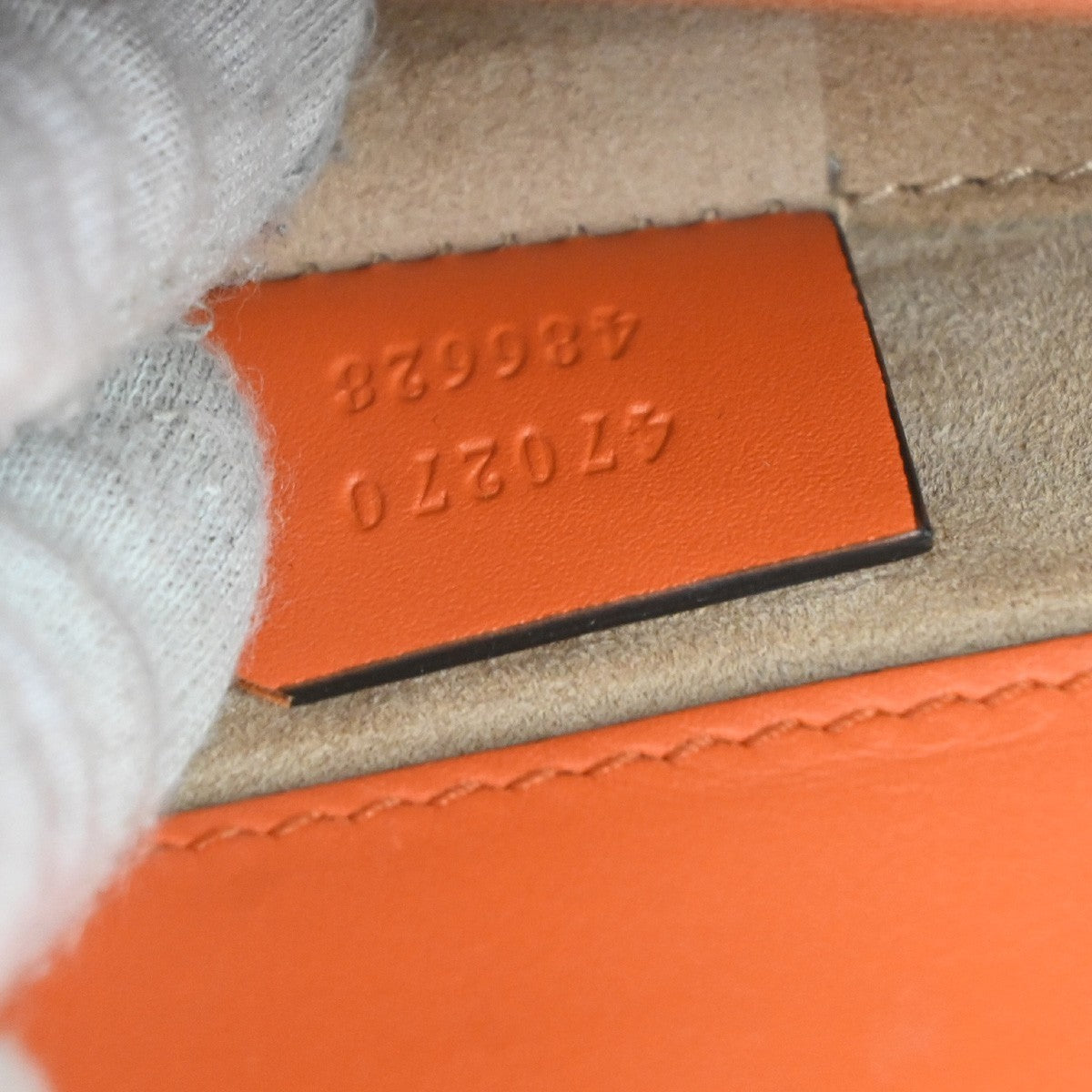 GUCCI Sylvie Sherry Line 2way Shoulder Hand Bag Leather Orange GHW Italy 98MA189