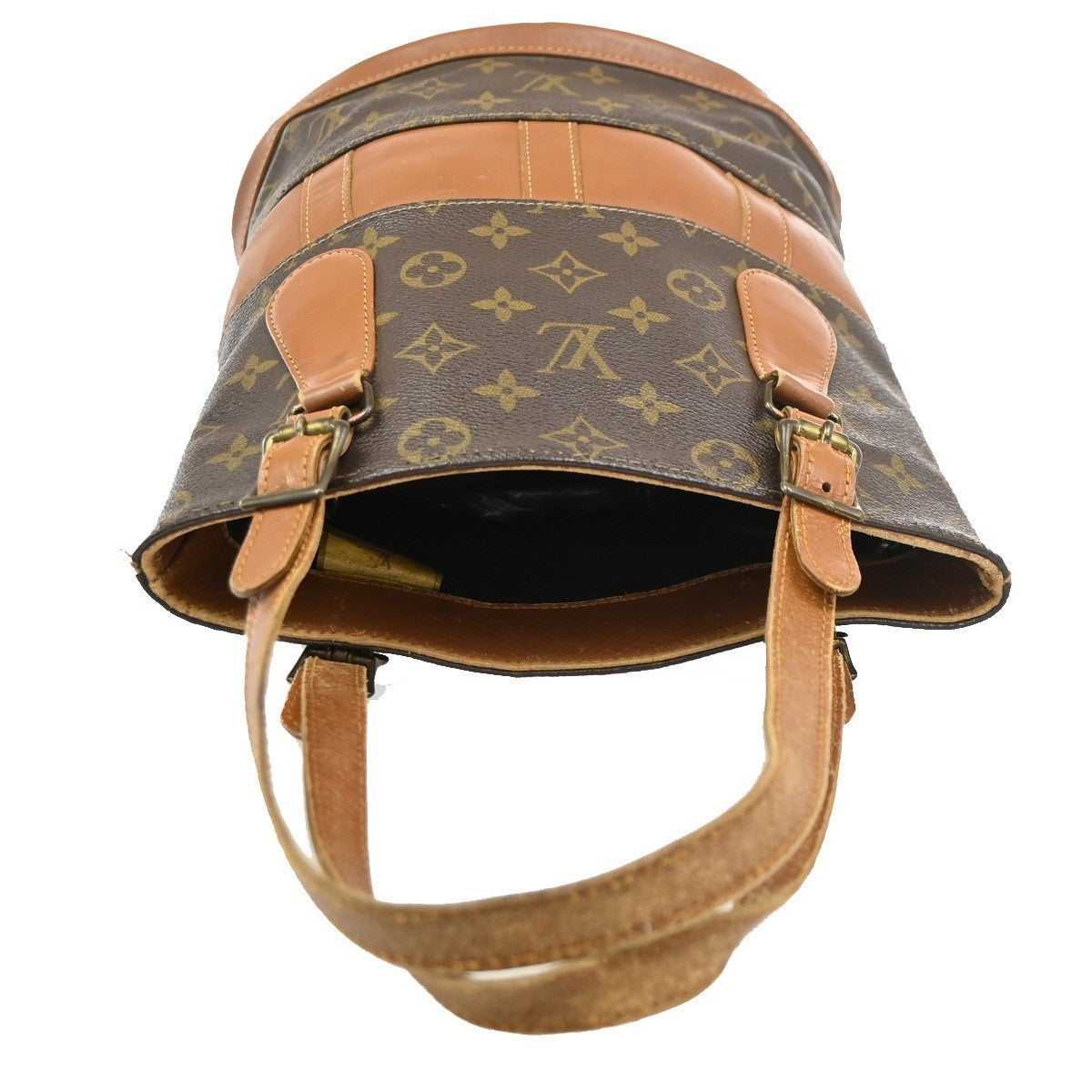 LOUIS VUITTON Bucket Marais Hand Bag Monogram Leather Brown U.S.A T42238 66PA146