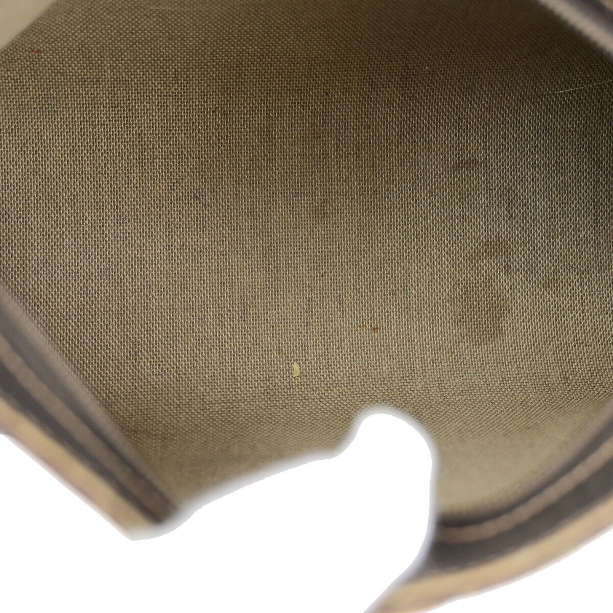 GUCCI Logo GG Pattern Pouch Bag PVC Leather Brown GHW Italy 05SH828