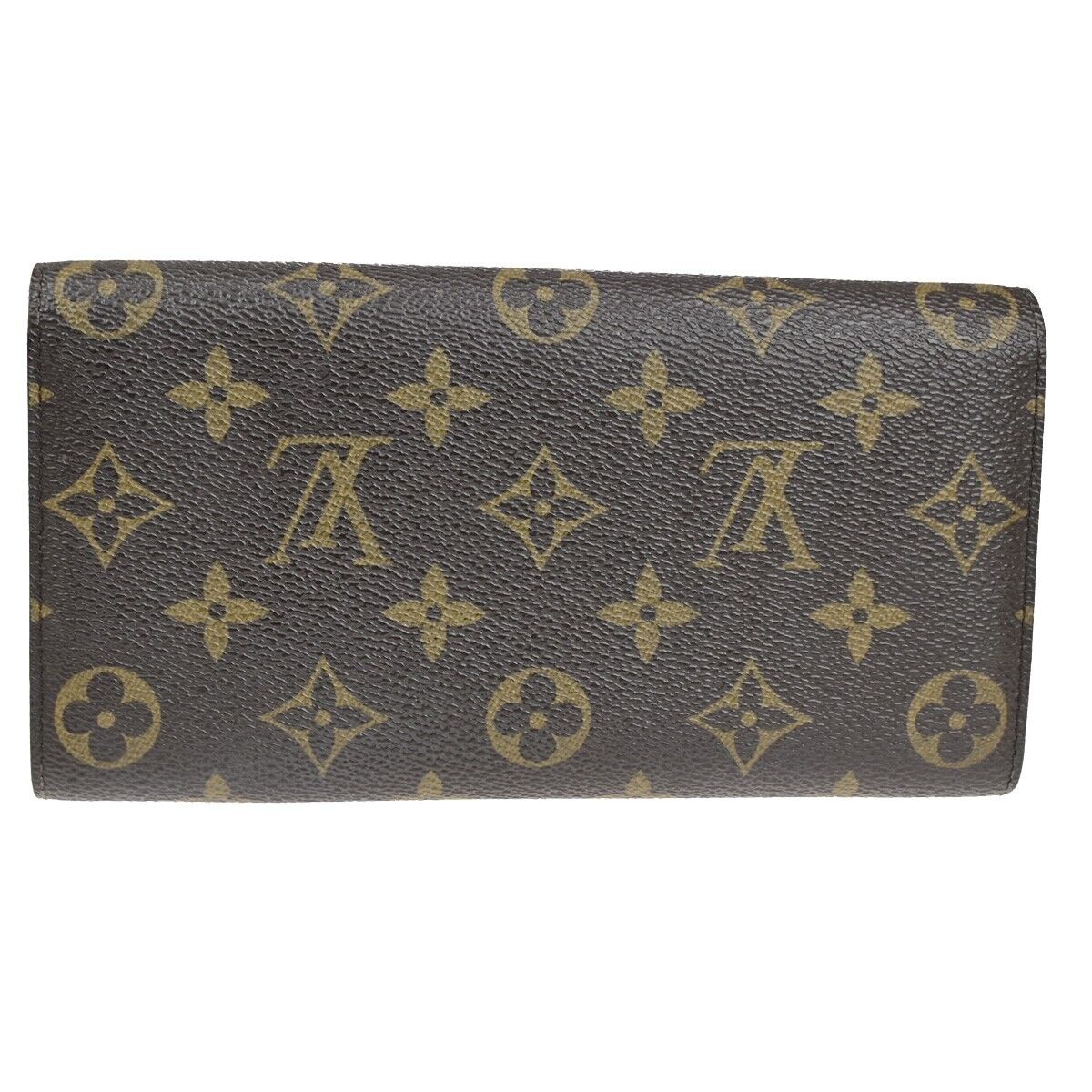 LOUIS VUITTON Logo Portefeuille Sarah Long Wallet Monogram Brown M61734 66EC976