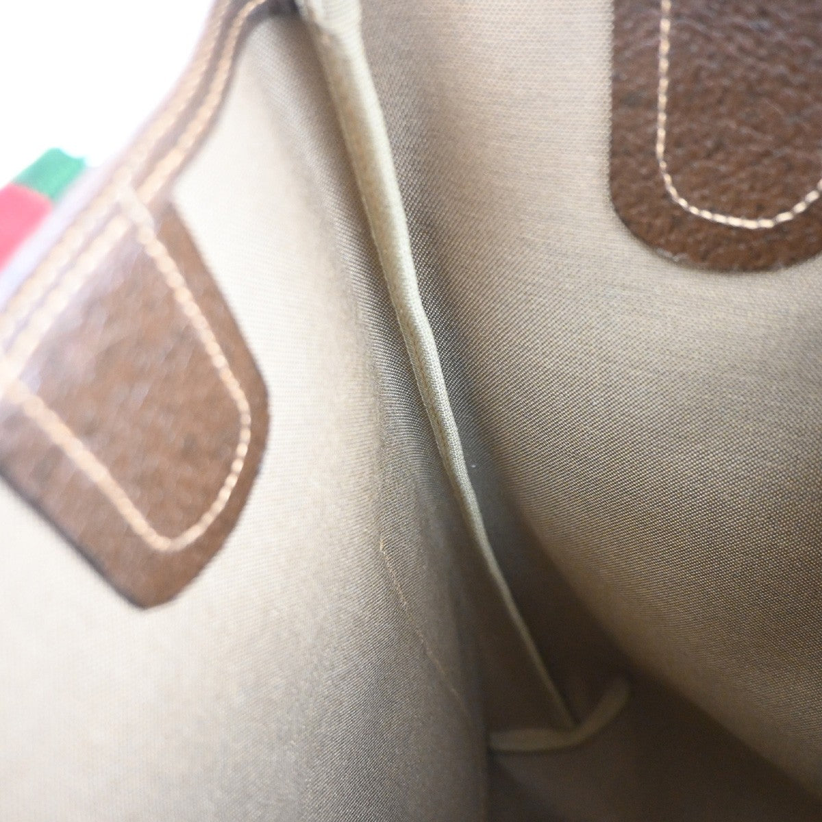 GUCCI Logo GG Sherry Line Shoulder Tote Hand Bag PVC Leather Beige Italy 69MA455