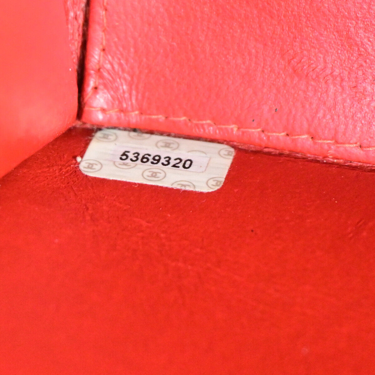 CHANEL CC Matelasse Hand Bag Grained Calfskin Leather Red SHW Vintage 626RK692