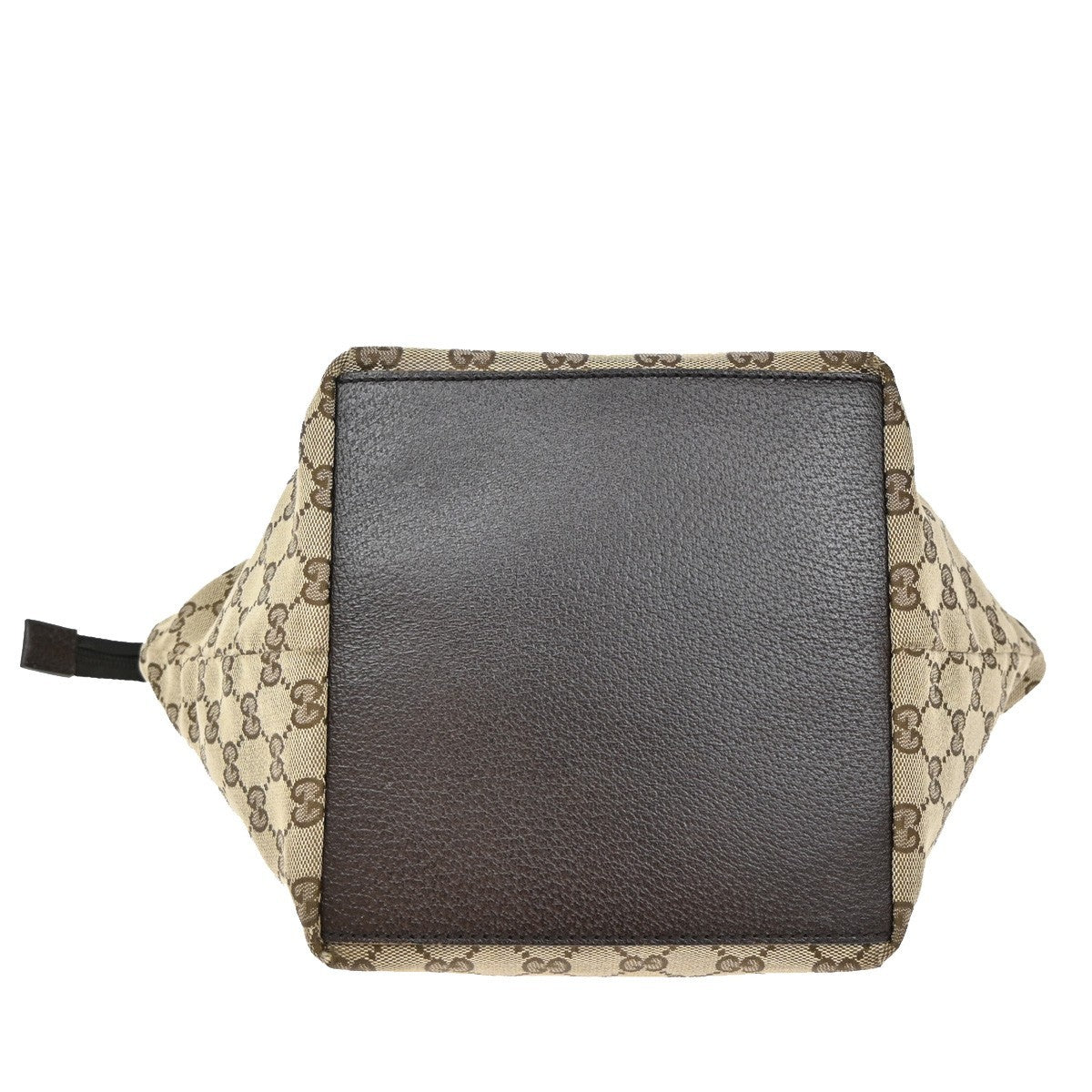 GUCCI Logo Sherry GG Pattern Hand Bag Canvas Leather Brown Italy 83KB481