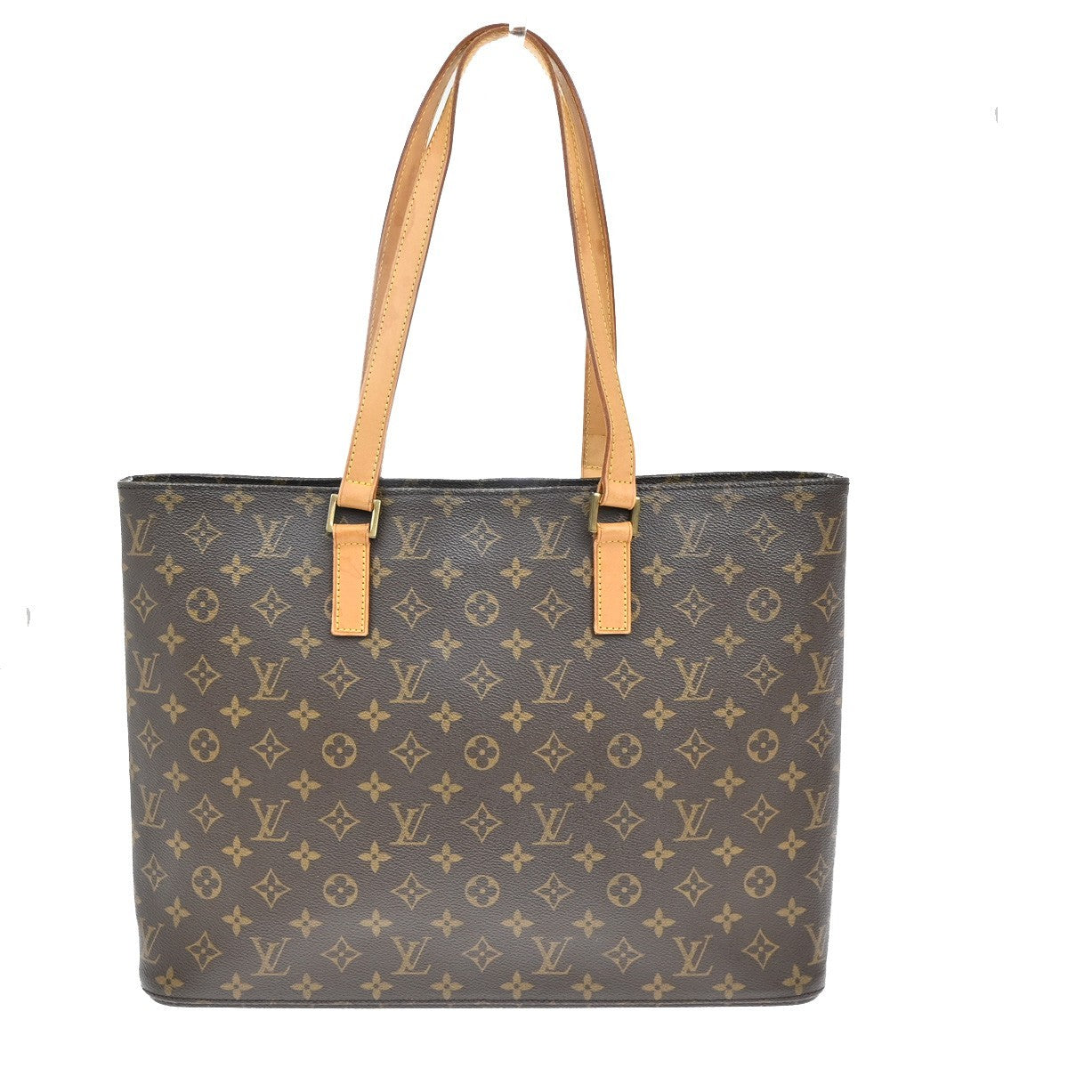 LOUIS VUITTON Logo Luco Shoulder Tote Bag Monogram Leather Brown M51155 73TA050