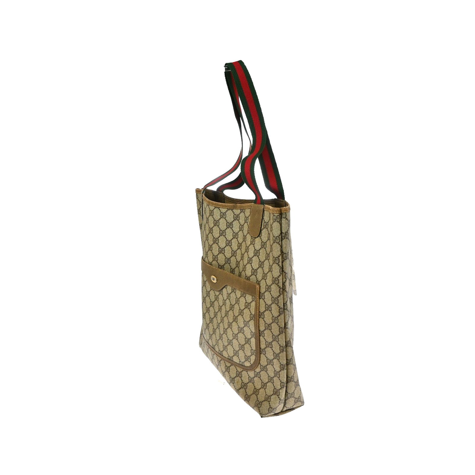 GUCCI Logo GG Pattern Sherry Shoulder Bag PVC Leather Brown Italy 67KD124