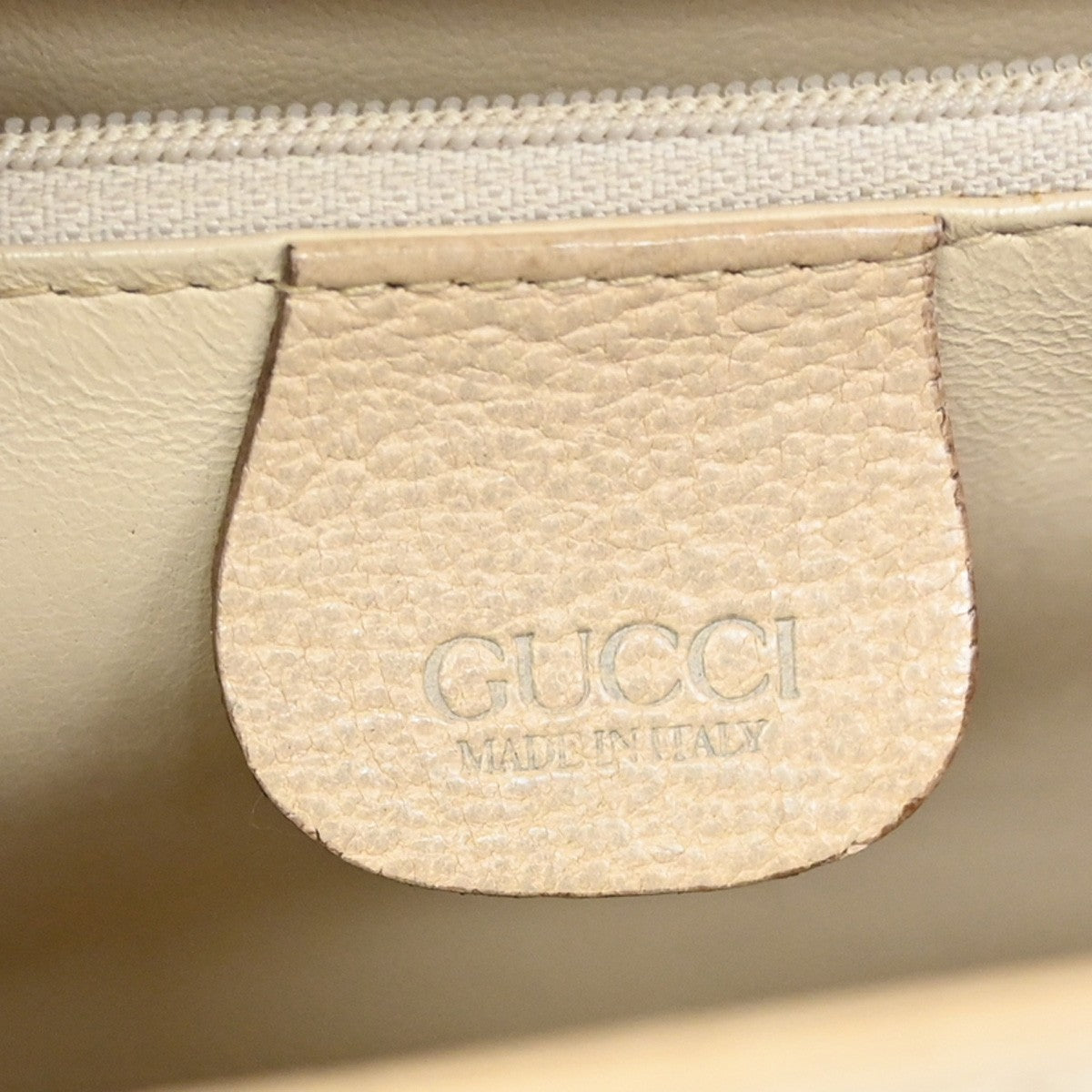 GUCCI Logo Bamboo 2Way Shoulder Hand Bag Leather Beige GHW Italy 95KB654