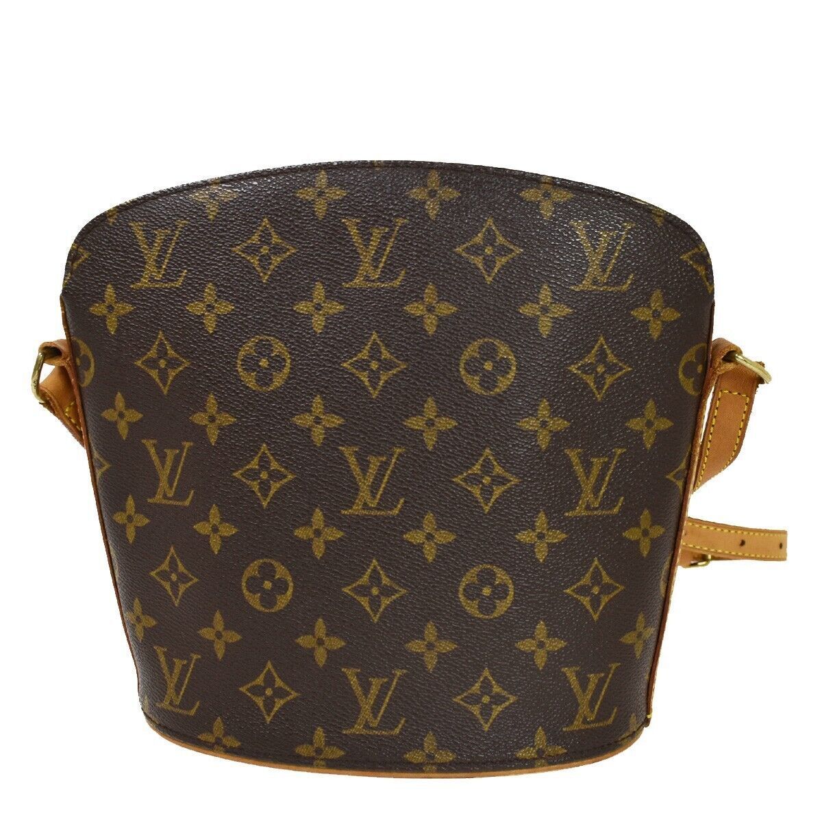 LOUIS VUITTON Logo Drouot Shoulder Bag Monogram Leather Brown M51290 19YC093