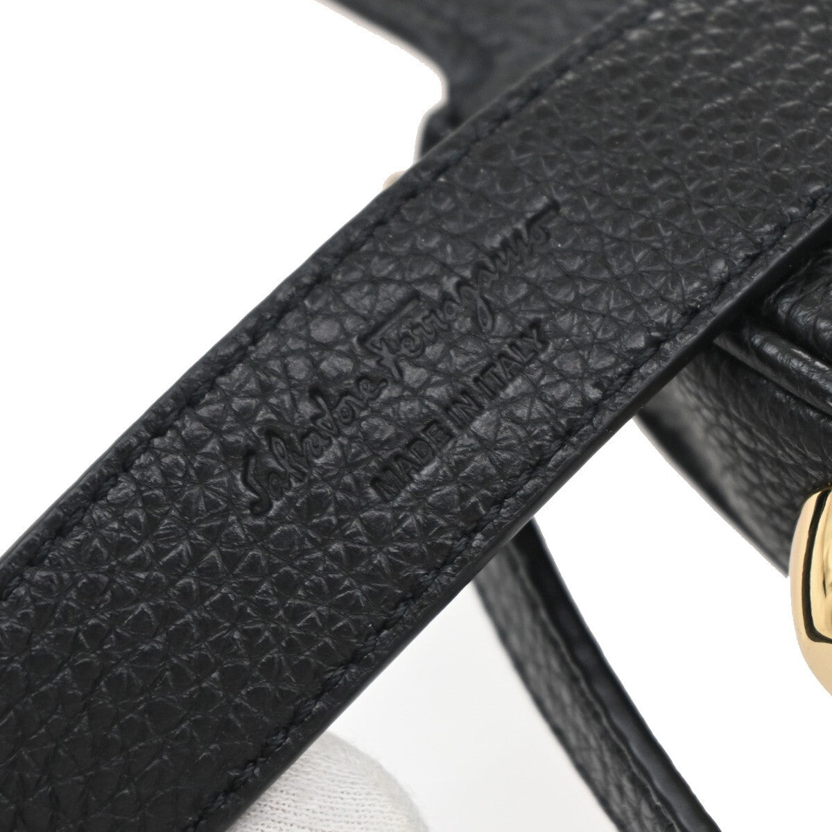 SALVATORE FERRAGAMO Gram Mini 2Way Shoulder Bum Bag Leather Black GHW 87EE569