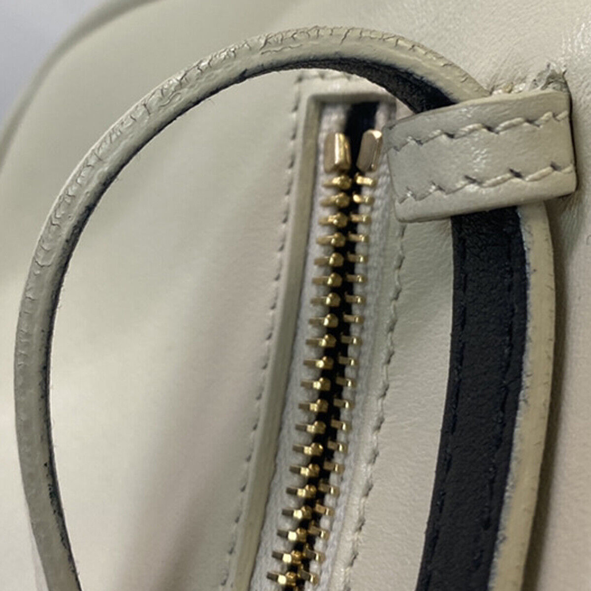 SAINT LAURENT YSL Logo Lou Belt Bum Body Bag Tassel Leather Ivory GHW 21YG406