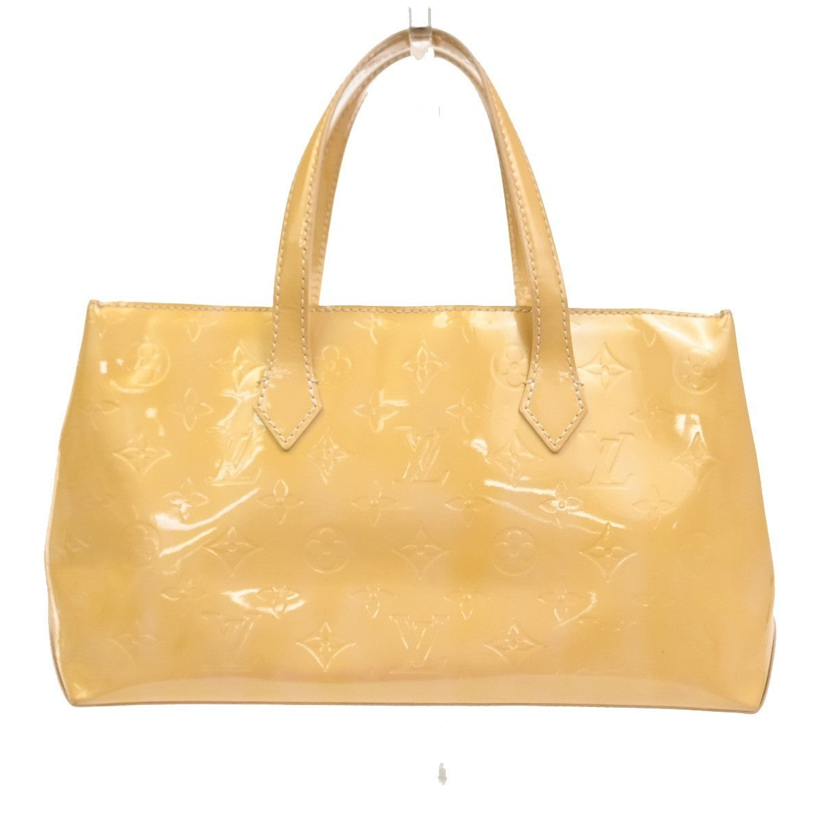 LOUIS VUITTON Wilshire PM Hand Bag Monogram Vernis Patent Beige M91642 33MA275