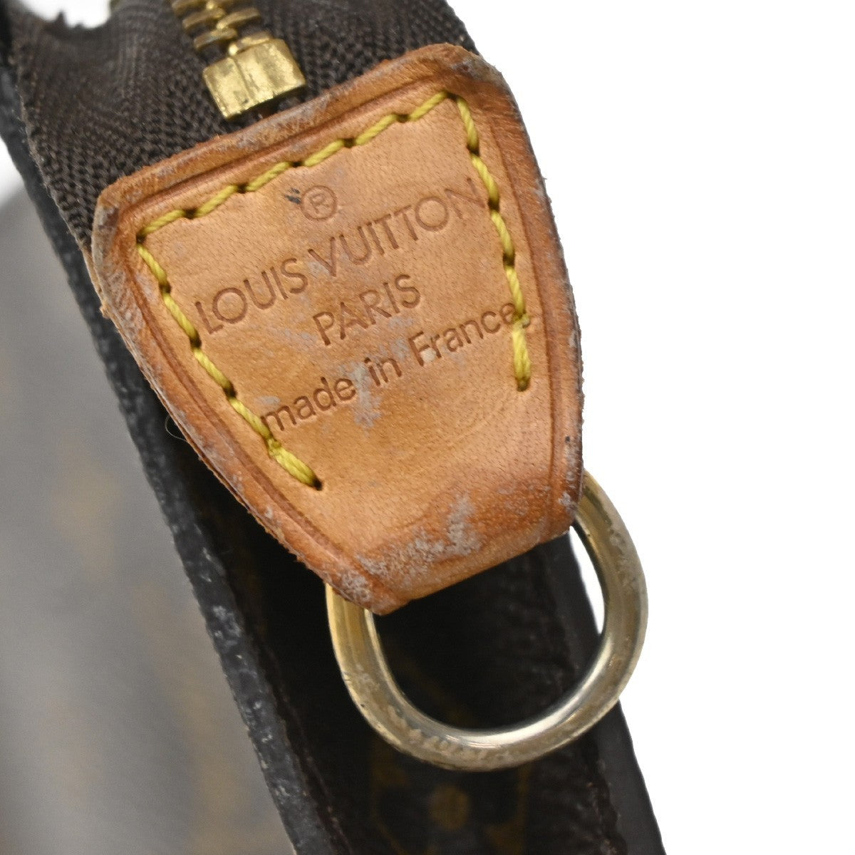 LOUIS VUITTON Logo BUCKET GM Pouch Bag Monogram Leather Brown France 05EG170