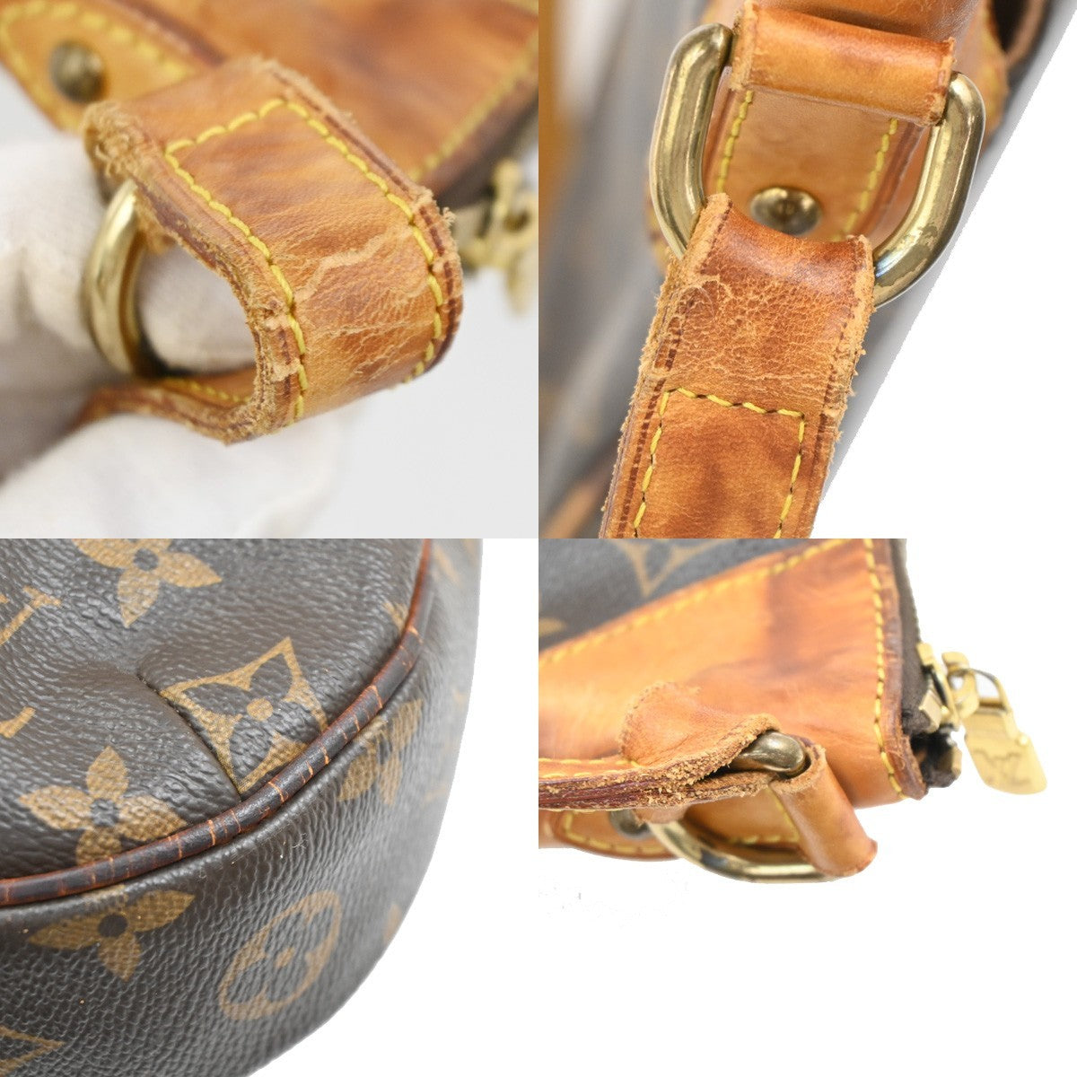 LOUIS VUITTON Odeon PM Shoulder Bag Monogram Leather Brown Spain M56390 76PA063