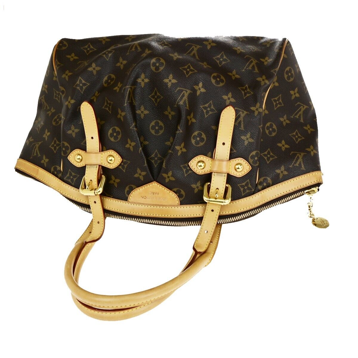 LOUIS VUITTON LV Tivoli GM Shoulder Bag Monogram Leather Brown M40144 52ED109
