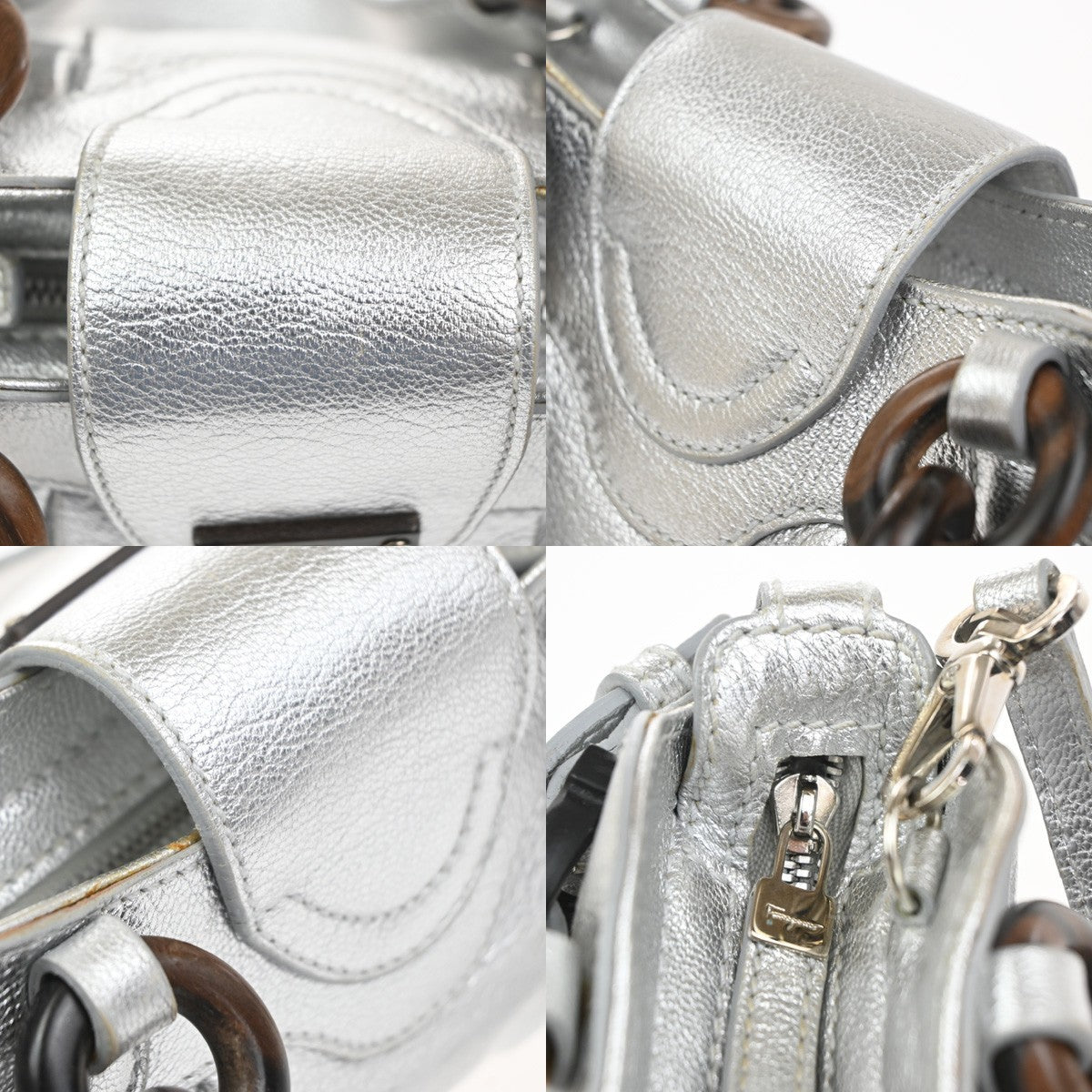 SALVATORE FERRAGAMO Gancini Marissa Chain 2way Shoulder Hand Bag Leather 31MA482