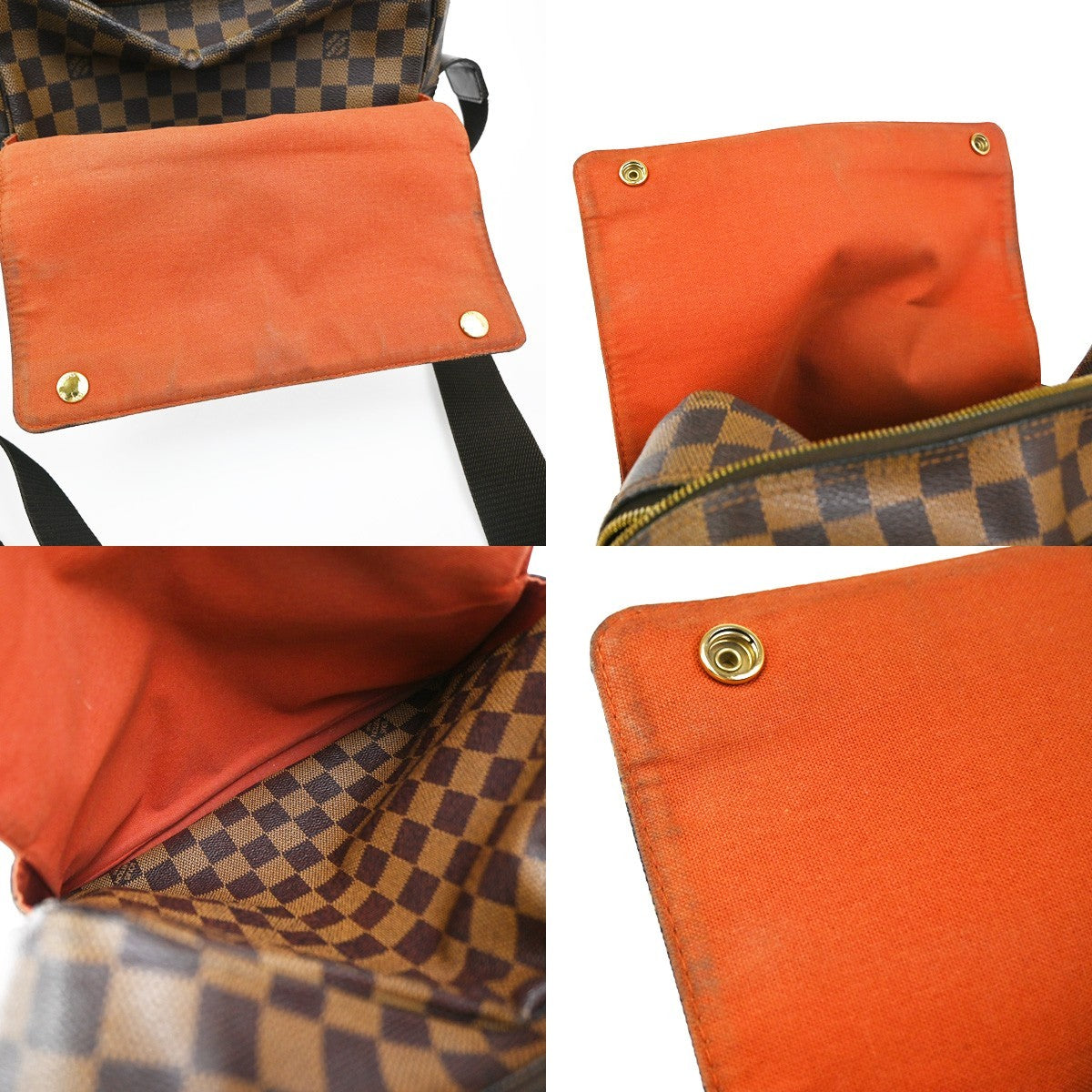 LOUIS VUITTON Naviglio Shoulder Bag Damier Ebene Leather Brown N45255 76YJ038