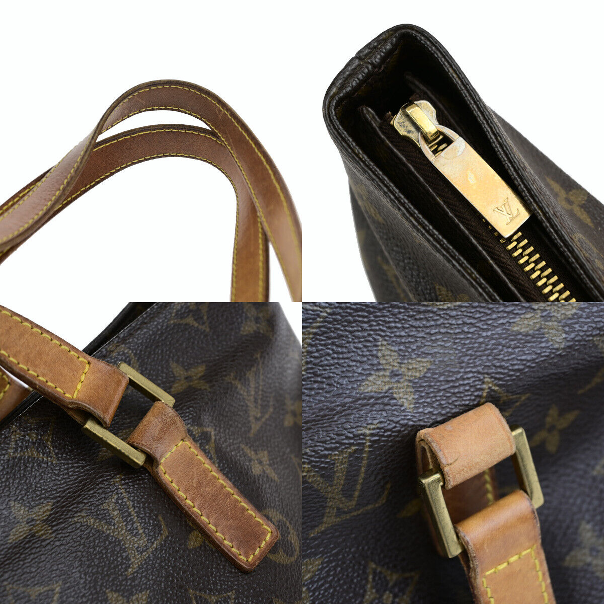 LOUIS VUITTON Cabas Piano Shoulder Bag Monogram Leather Brown M51148 39SH941