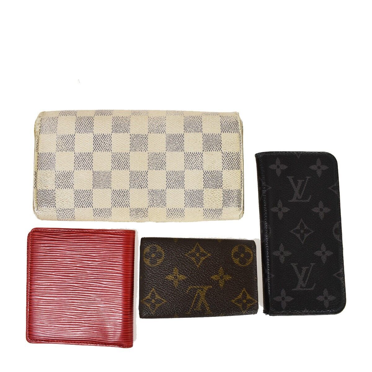 LOUIS VUITTON 4 Set Wallet Key iPhone Case X Monogram Eclipse Azur epi 60YC310