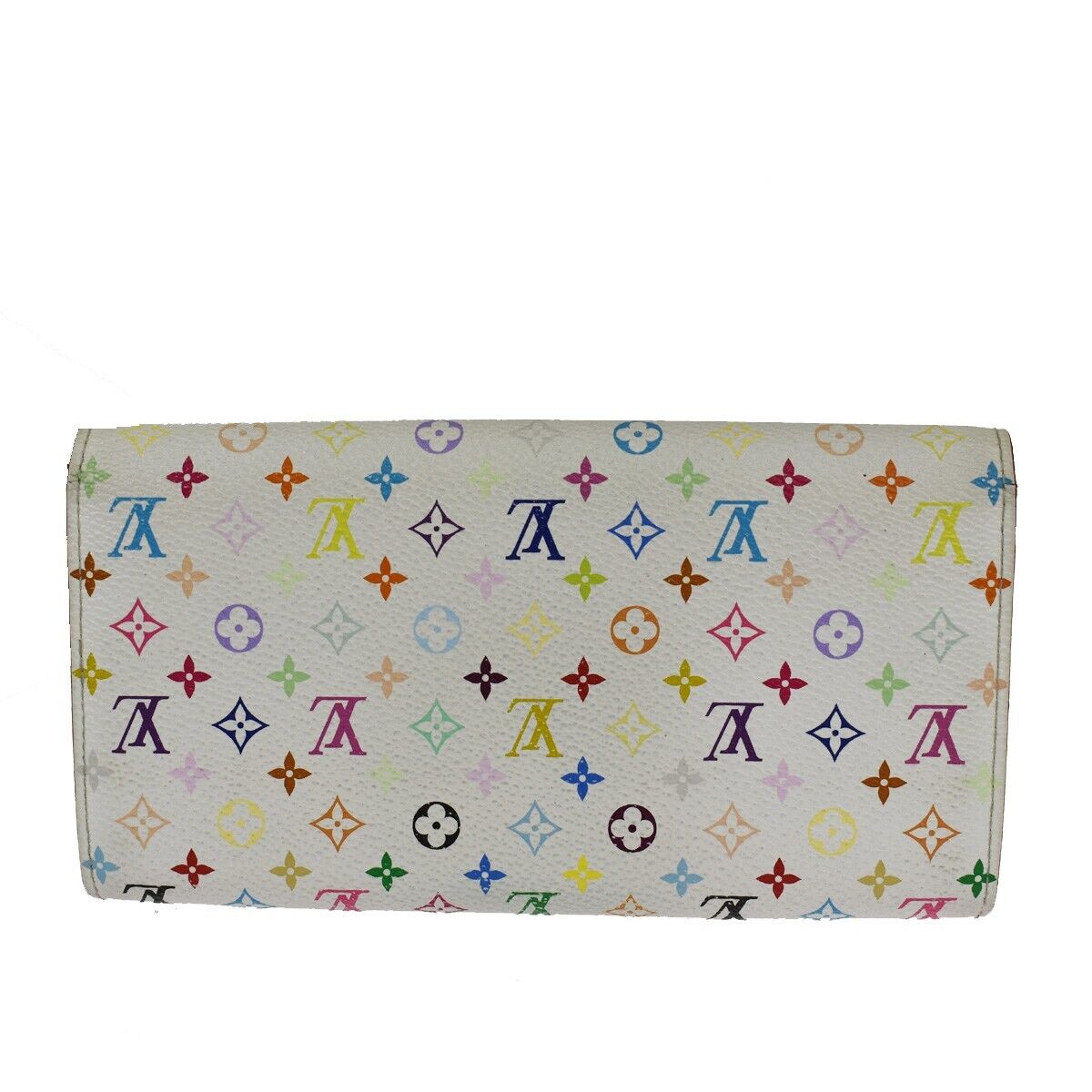 LOUIS VUITTON Long Bifold Wallet Portefeuille Sara multi White M93532 64SH084