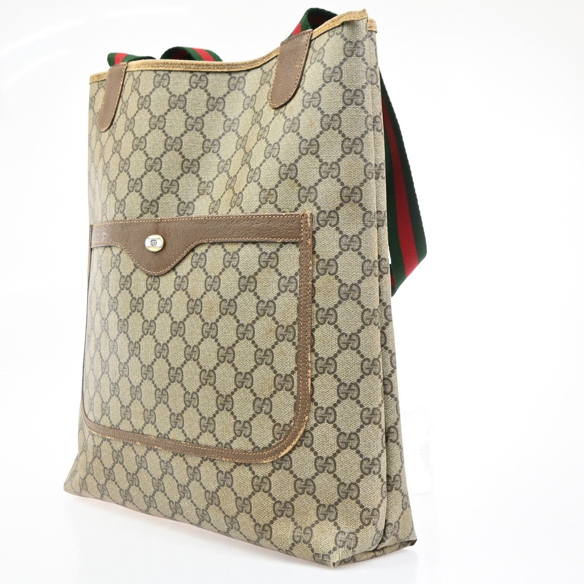 GUCCI Logo GG Pattern Sherry Line Shoulder Tote Bag PVC Leather BN Italy 04MA683